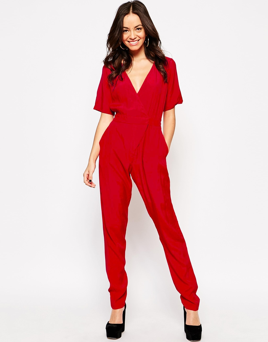 Motel Bonsai Jumpsuit in Red | Lyst