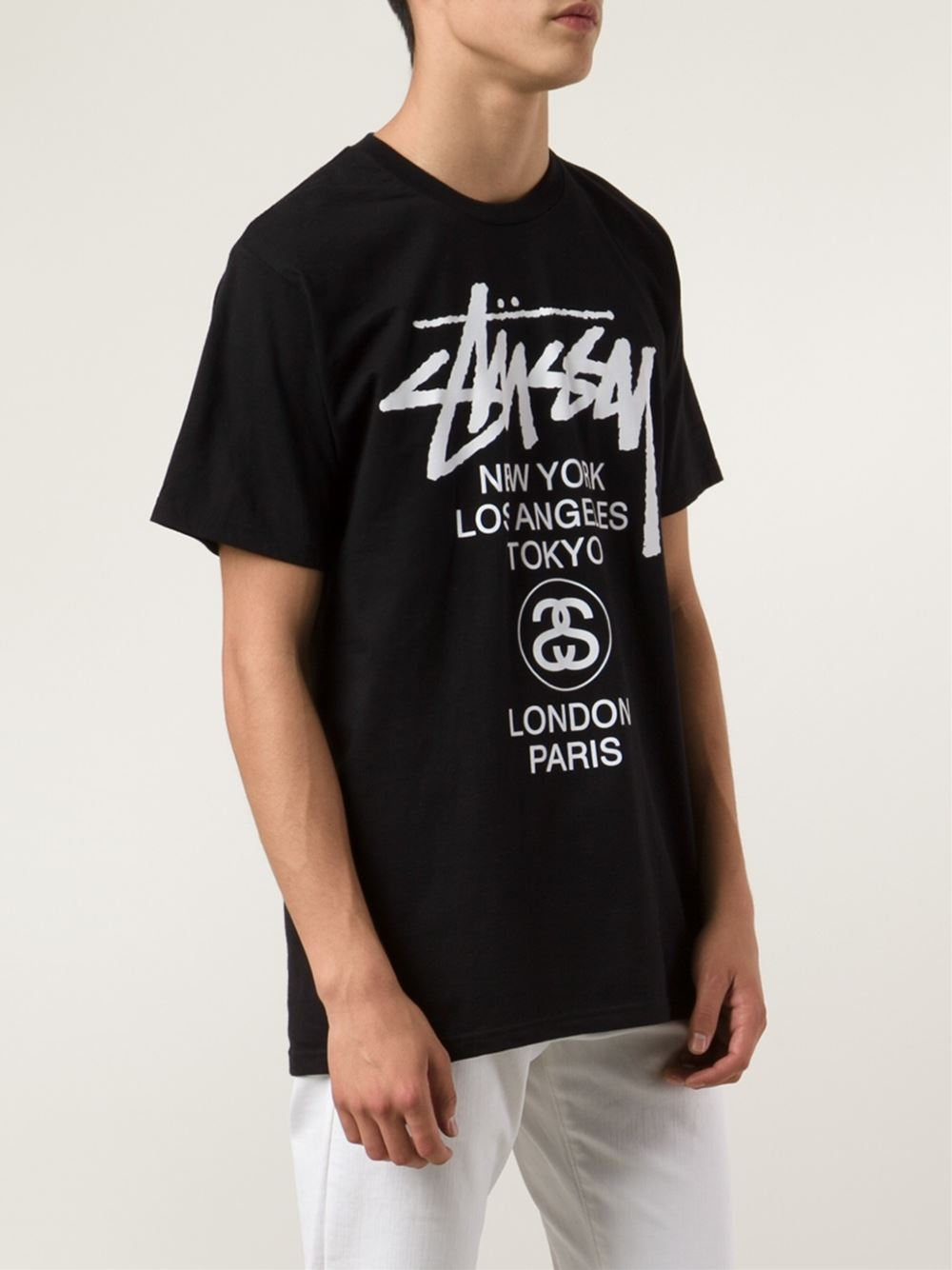 Stussy 'World Tour' T-Shirt in Black for Men | Lyst