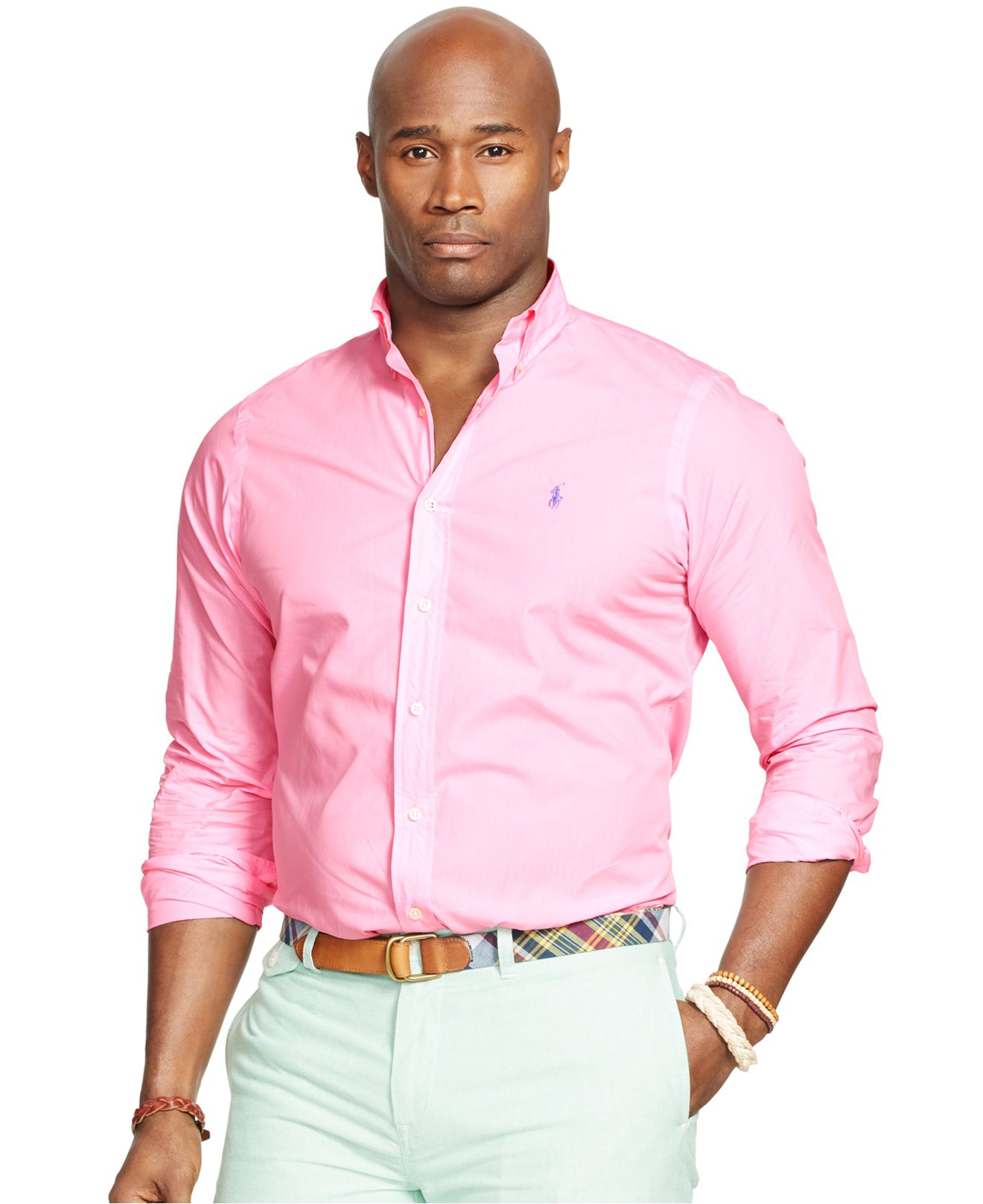 Lyst - Polo ralph lauren Big And Tall Long-Sleeve Poplin Shirt in Pink ...