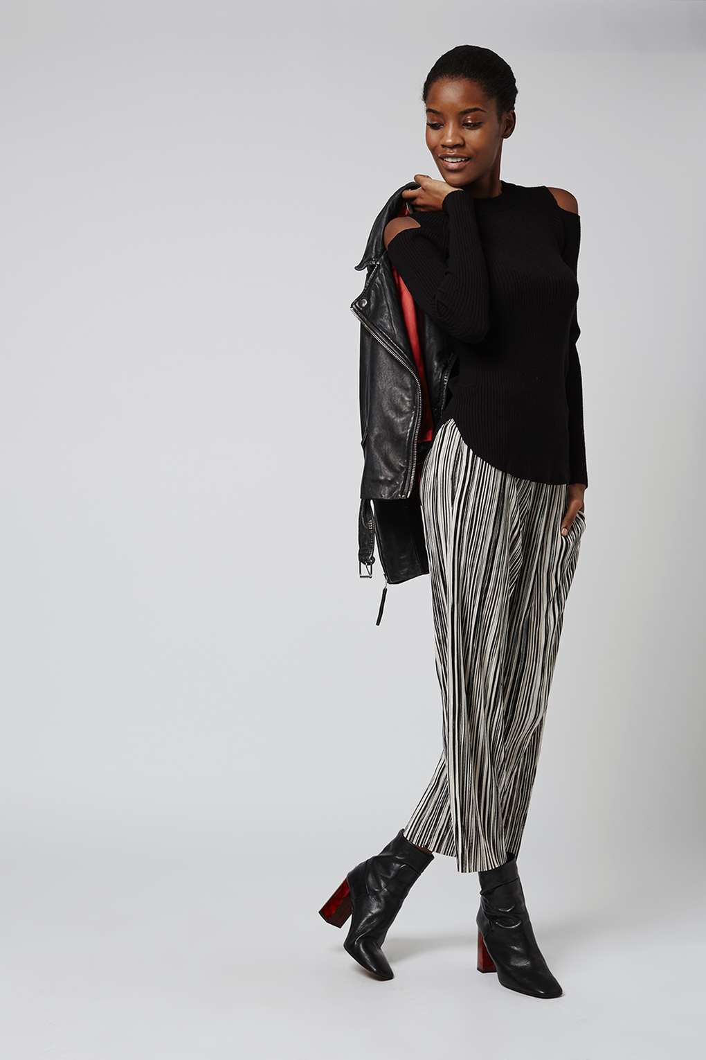 cold shoulder black jumper