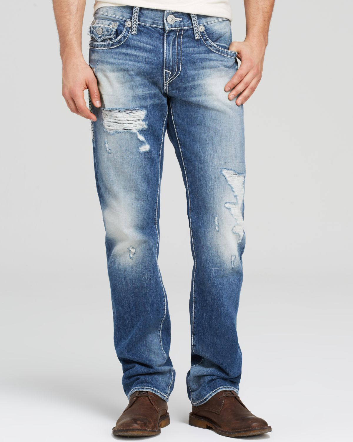 True religion Jeans - Natural Big T Ricky Relaxed Straight Fit In Dusty ...