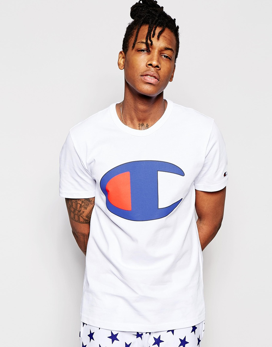 champion big logo t shirt