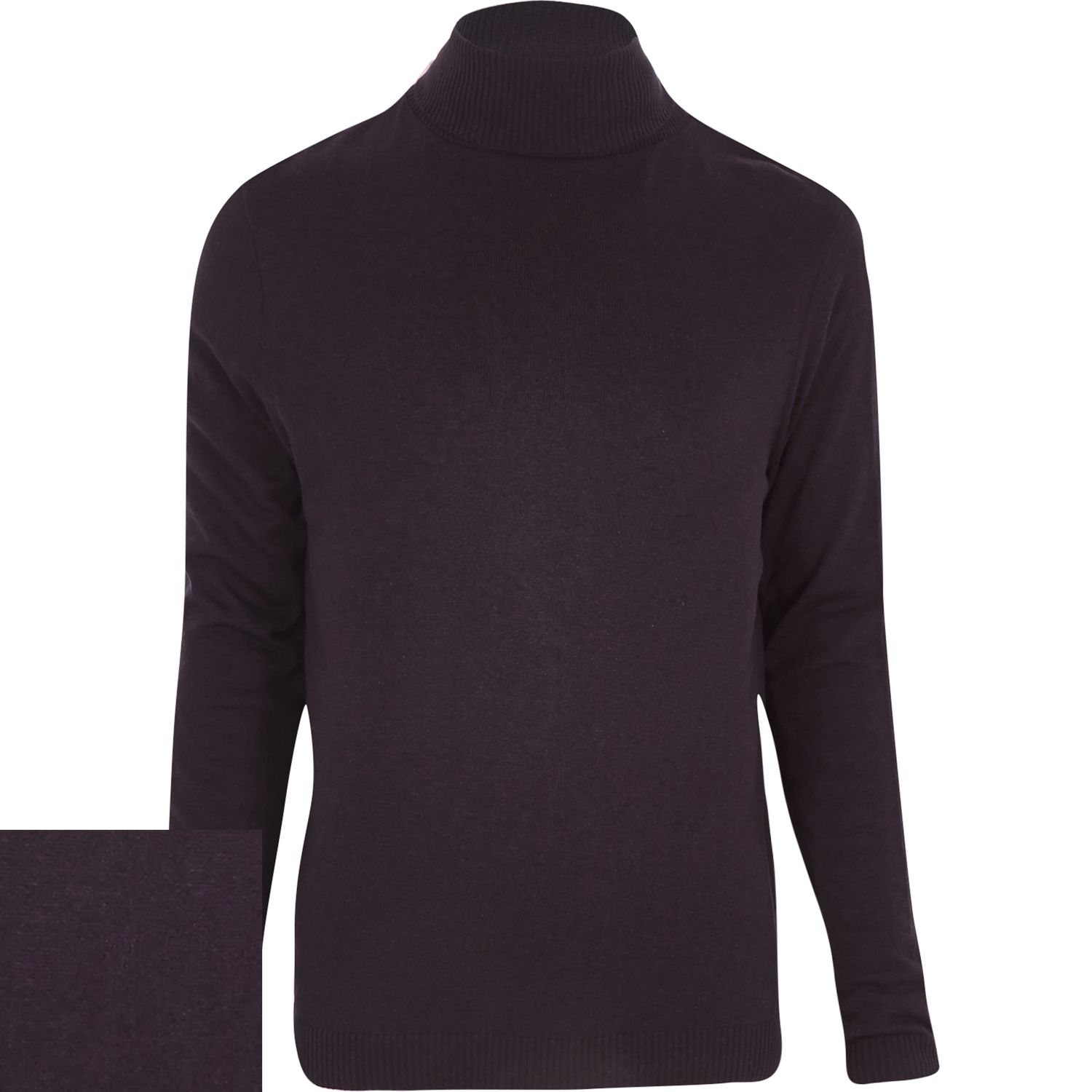 River island Dark Purple Roll Neck Sweater in Purple for Men | Lyst