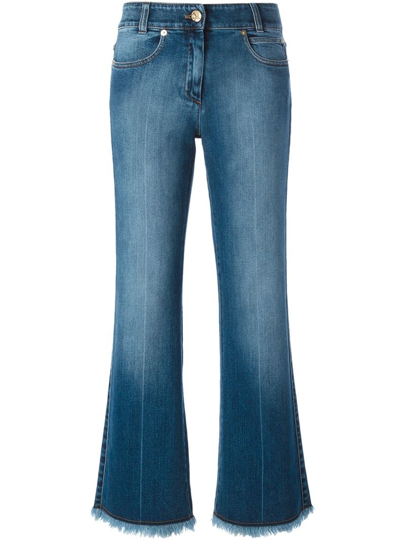 Lyst - Sonia rykiel Frayed Bootcut Jeans in Blue