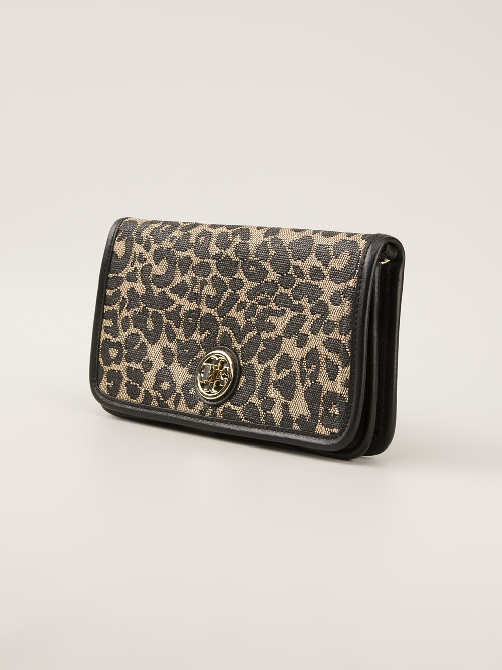 Tory Burch Adalyn Leopard Print Clutch in Black Lyst