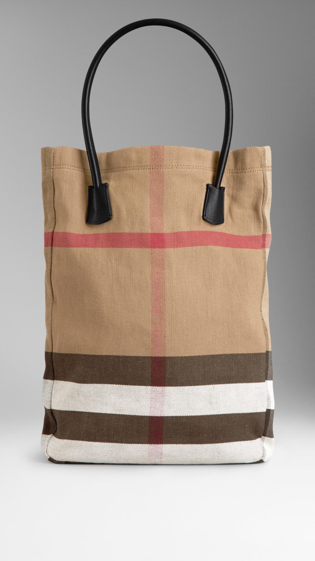 Burberry Canvas Check Tote Bag in Black (Natural) for Men - Lyst
