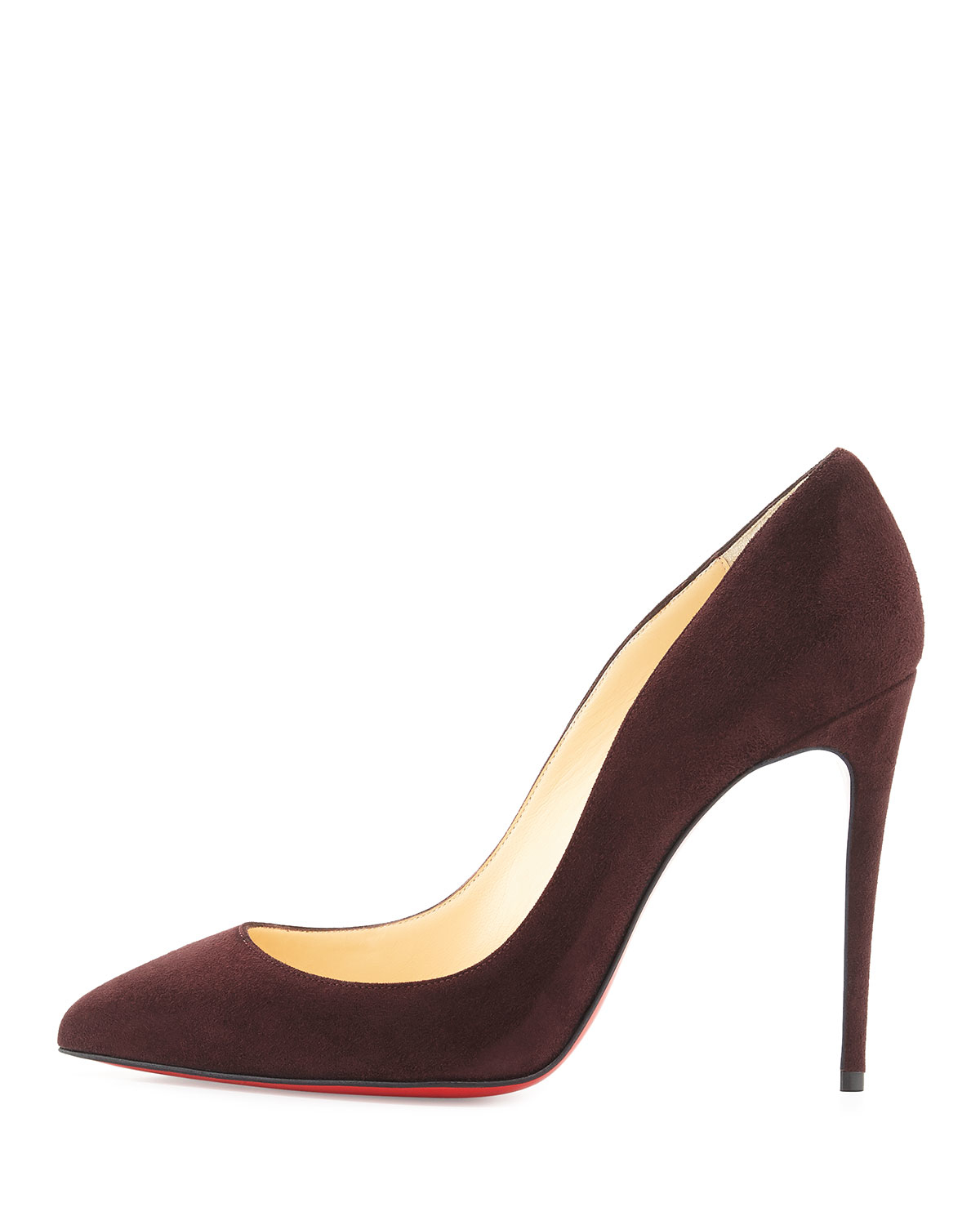 christian louboutin pointed-toe pumps Maroon suede | The Filipino ...  