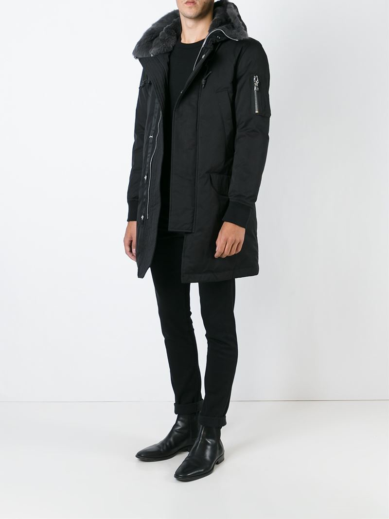 Emporio Armani Parka Coat in Black for Men - Lyst