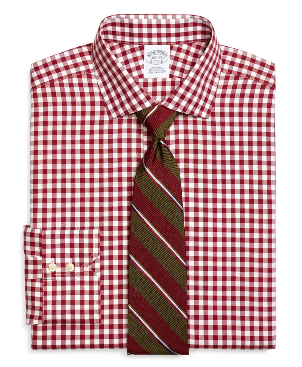 Brooks brothers Noniron Regular Fit Gingham Dress Shirt in Red for Men ...