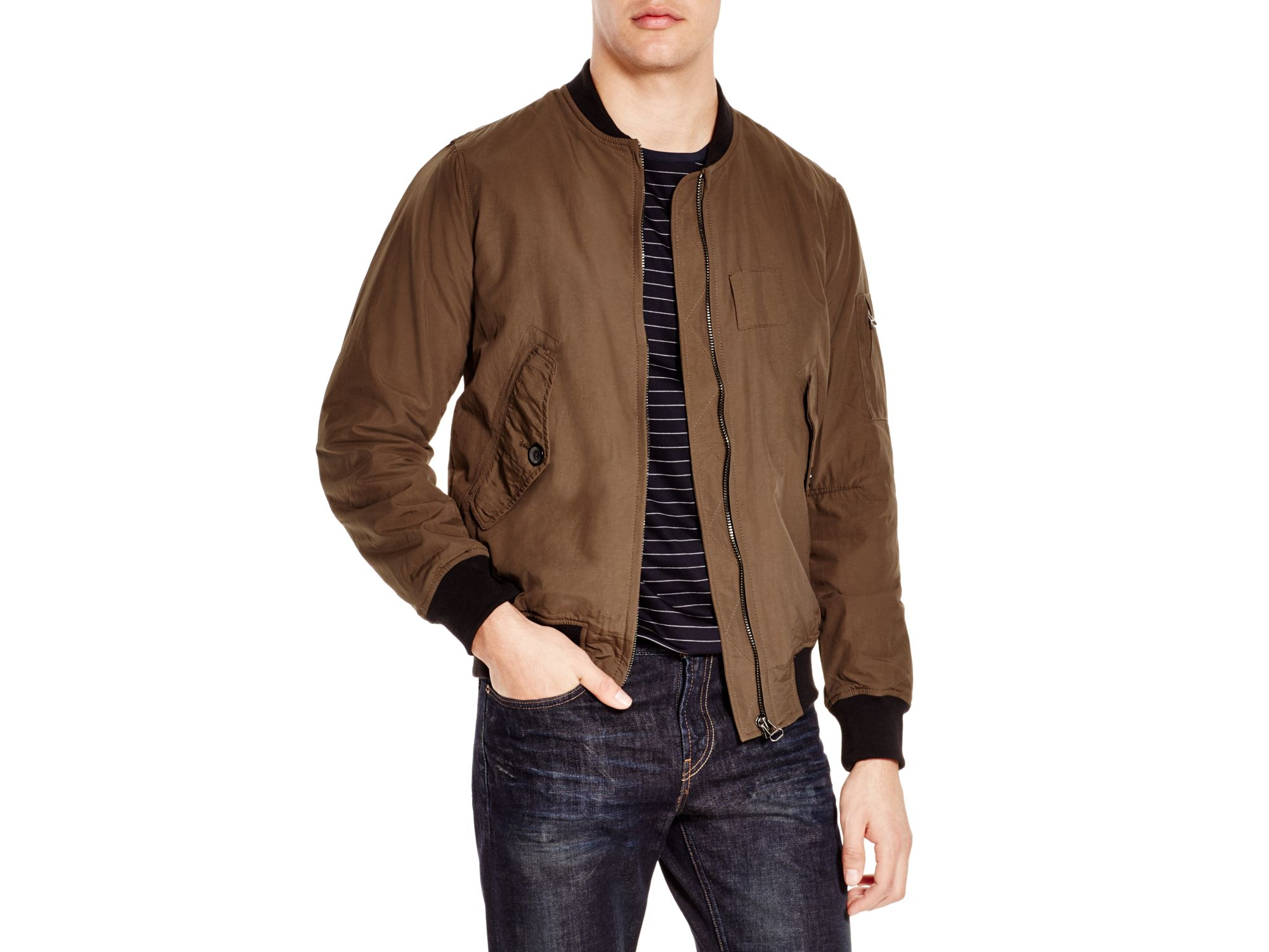 Download Blank Nylon Bomber Jacket in Olive (Green) for Men - Lyst