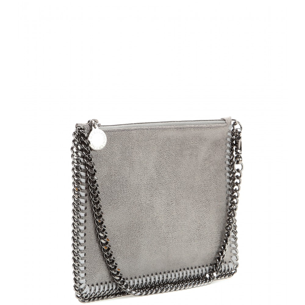 Stella McCartney Falabella Shaggy Deer Clutch in Gray - Lyst