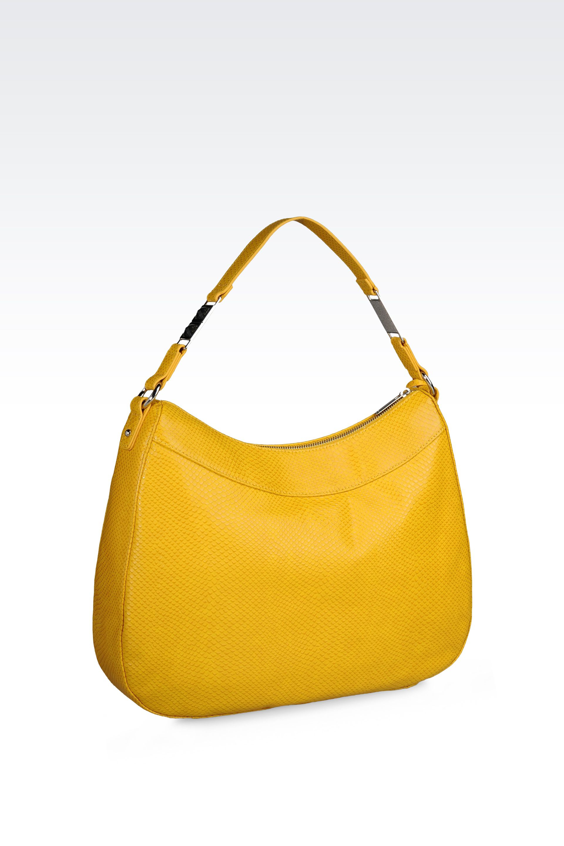 Lyst Armani jeans Hobo Bag in Reptileprint Faux Leather in Yellow