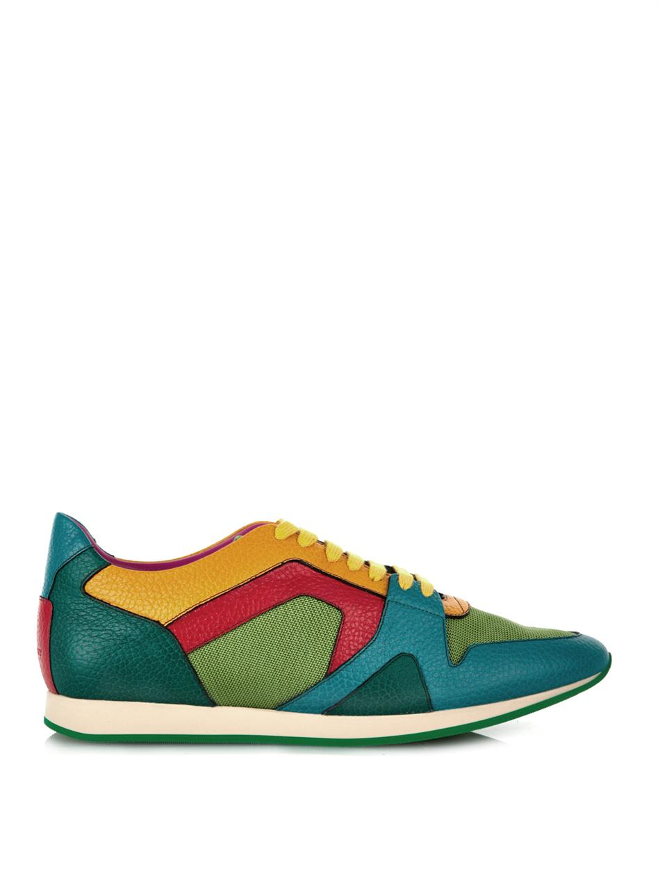 Burberry Prorsum The Field Color-Blocked Sneakers in Green for Men | Lyst