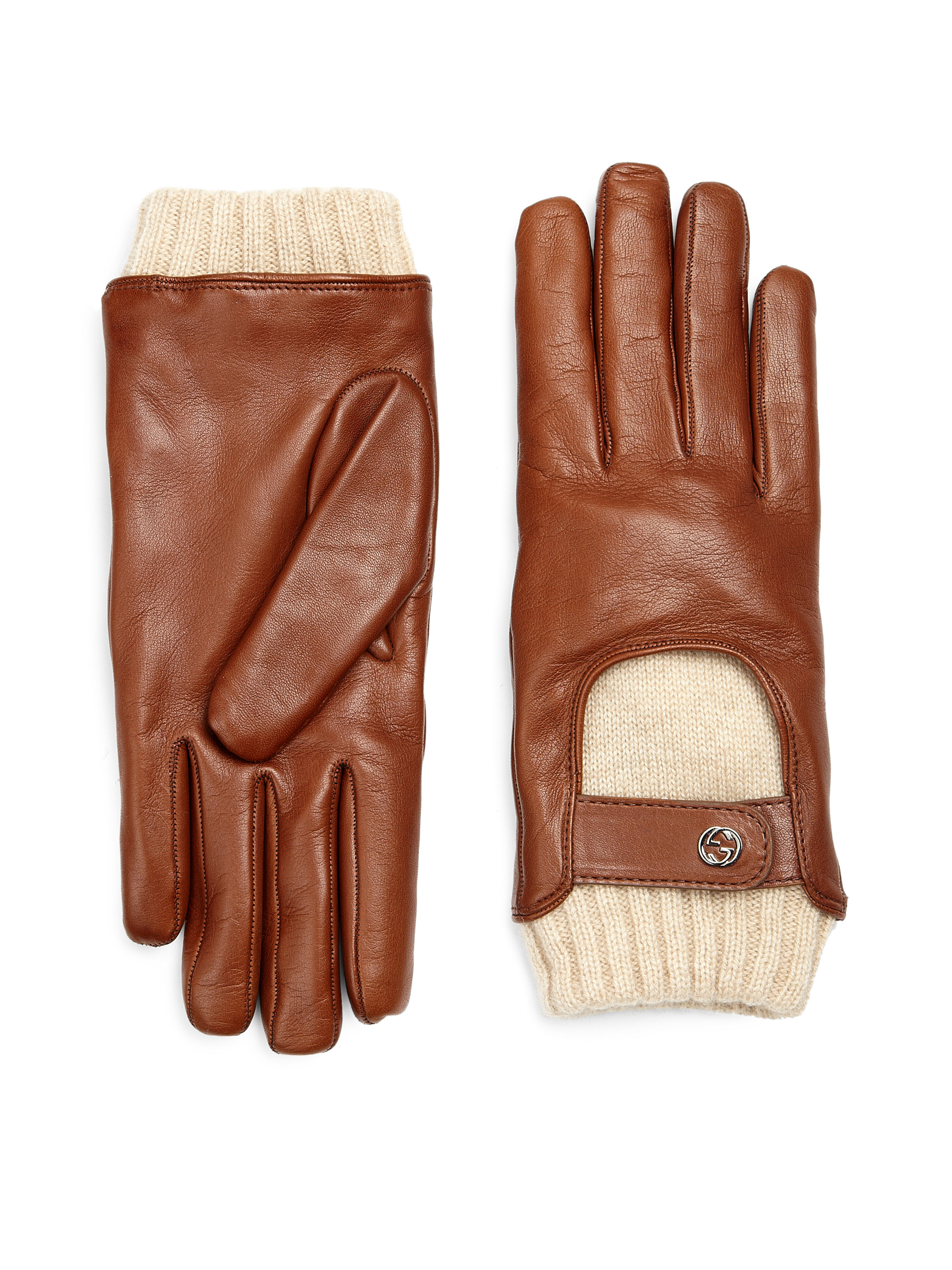 maskulinitet Kaptajn brie Himmel Gucci Leather and Cashmere Driving Gloves in Brown-Tan (Brown) for Men -  Lyst