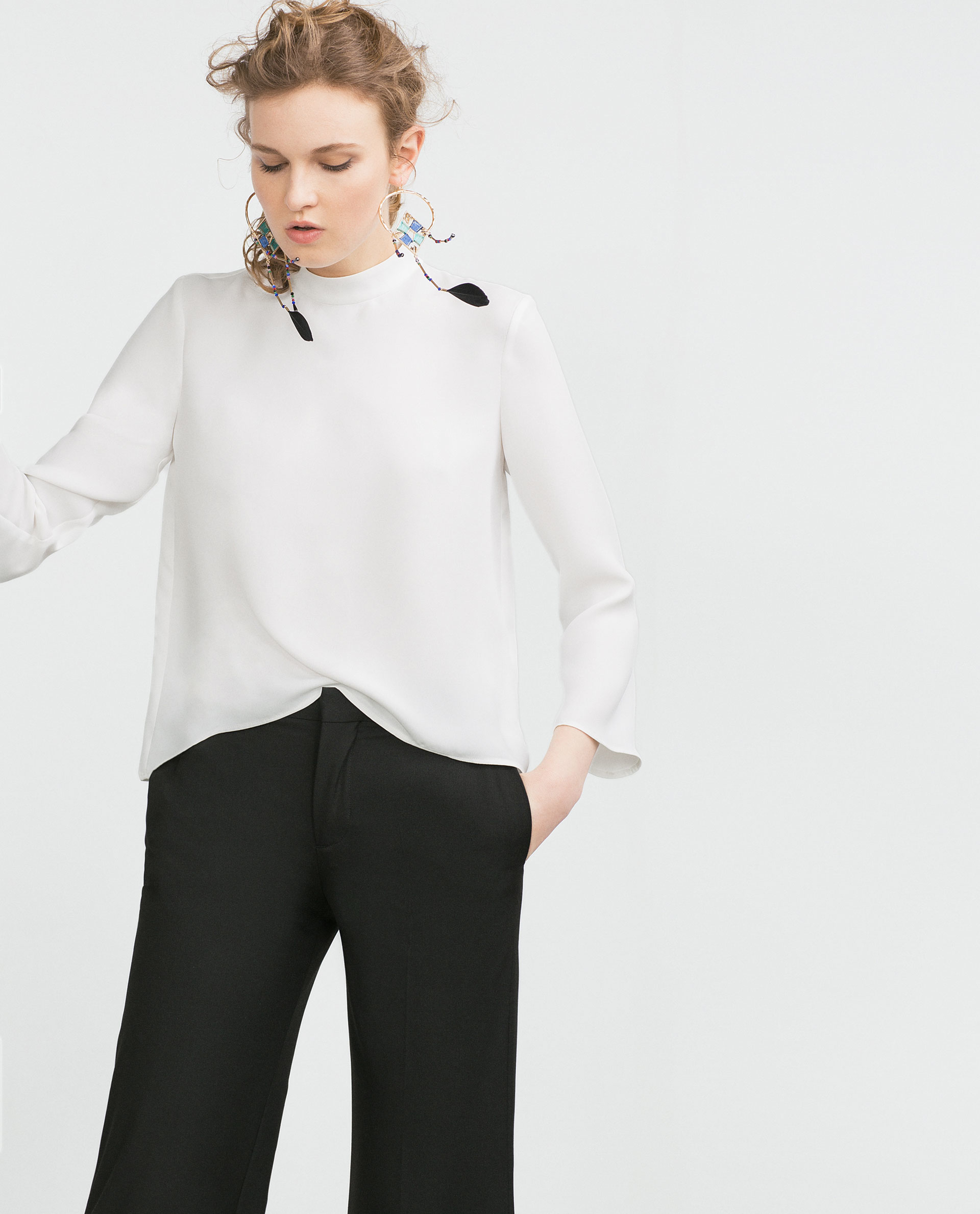 high neck shirt zara