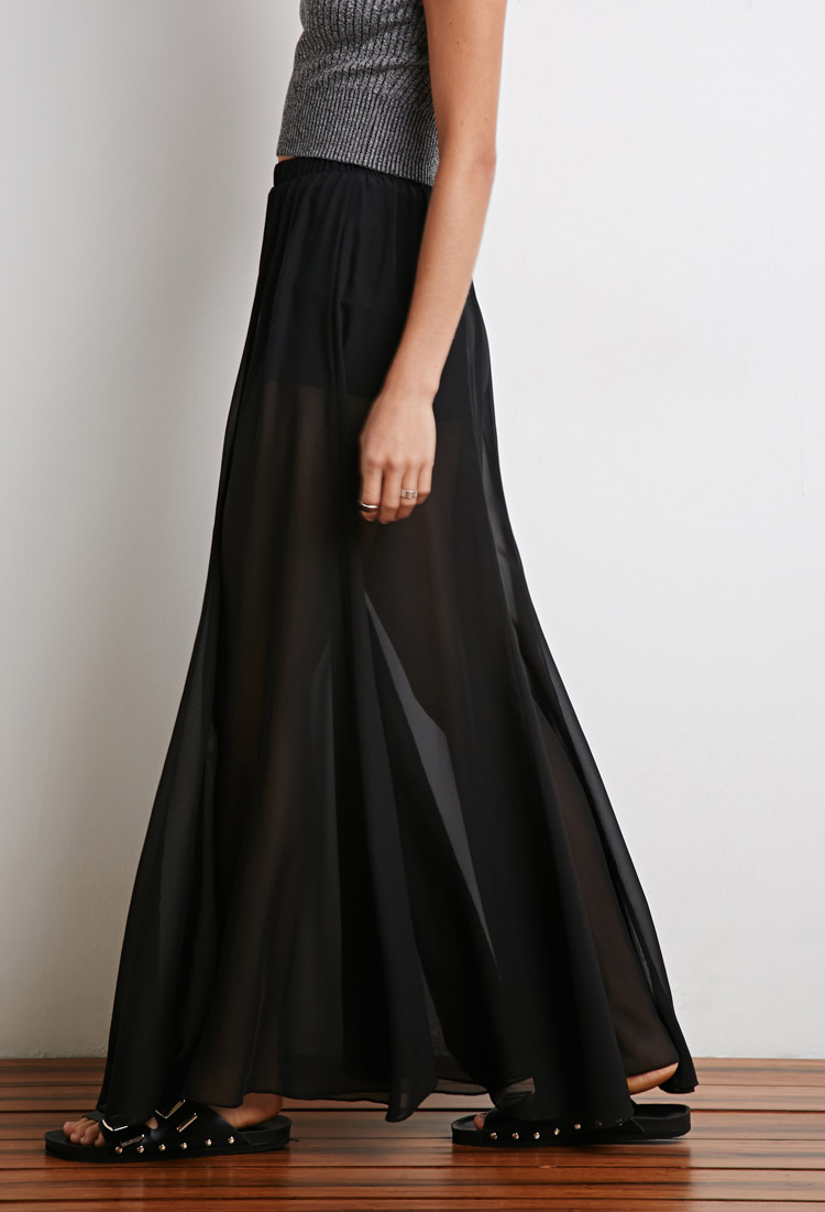 mini skirt with maxi overlay