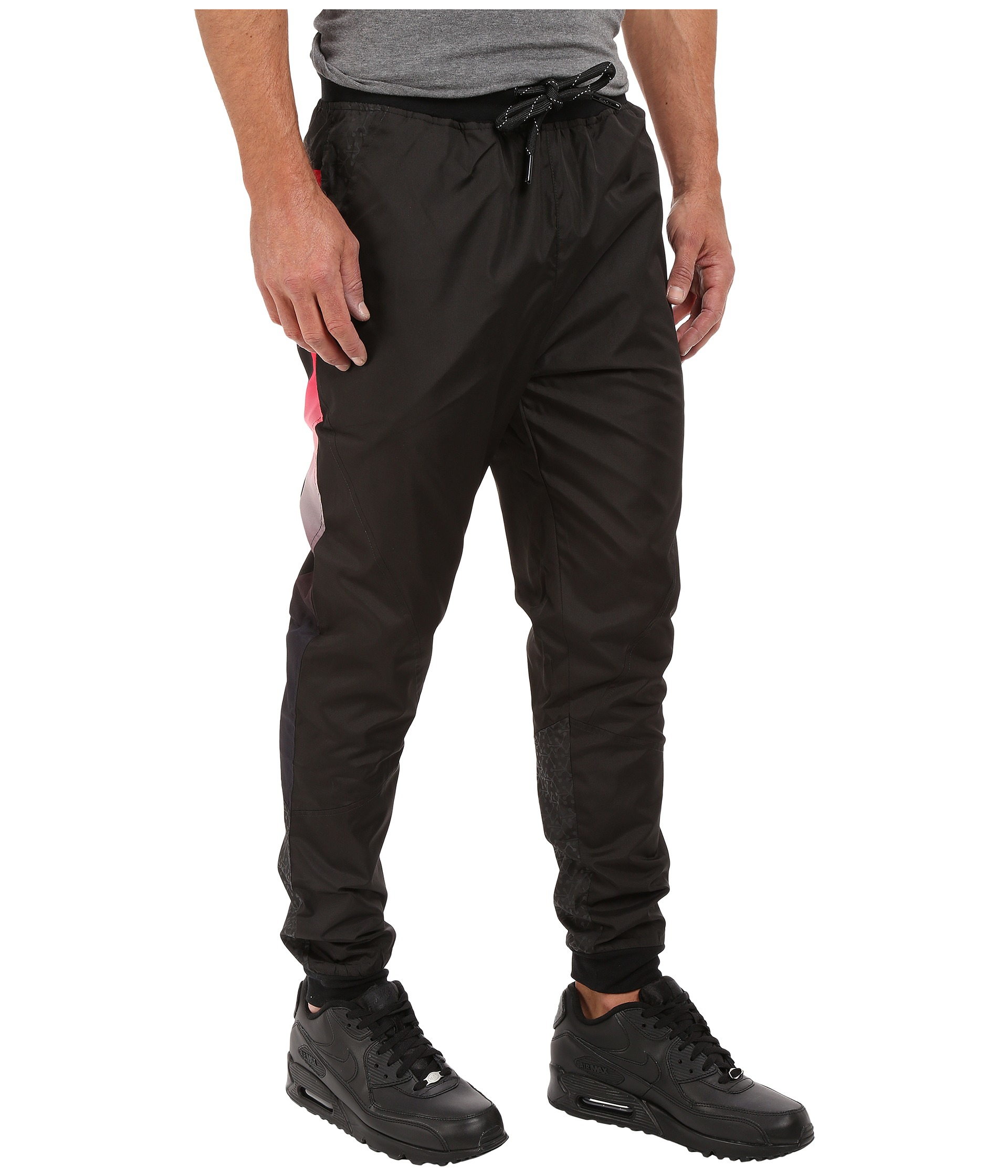 mens black nylon joggers