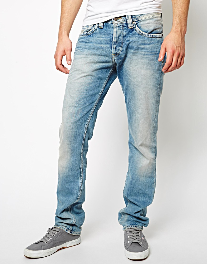 Lyst - Pepe Jeans Cash Regular Tapered Fit Light Wash in Blue for Men