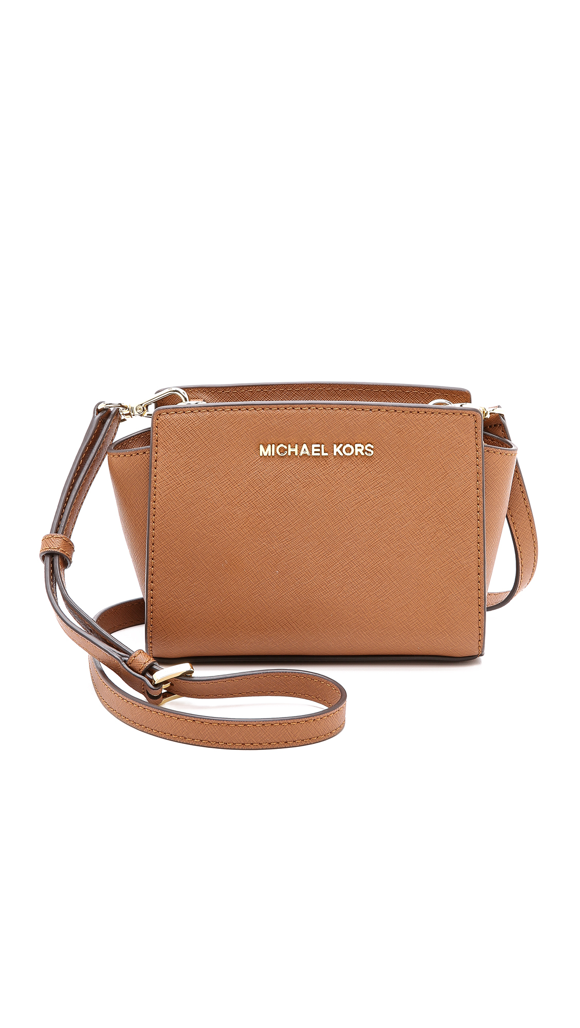 Michael michael kors Selma Mini Messenger Bag in Brown (Luggage) - Save ...