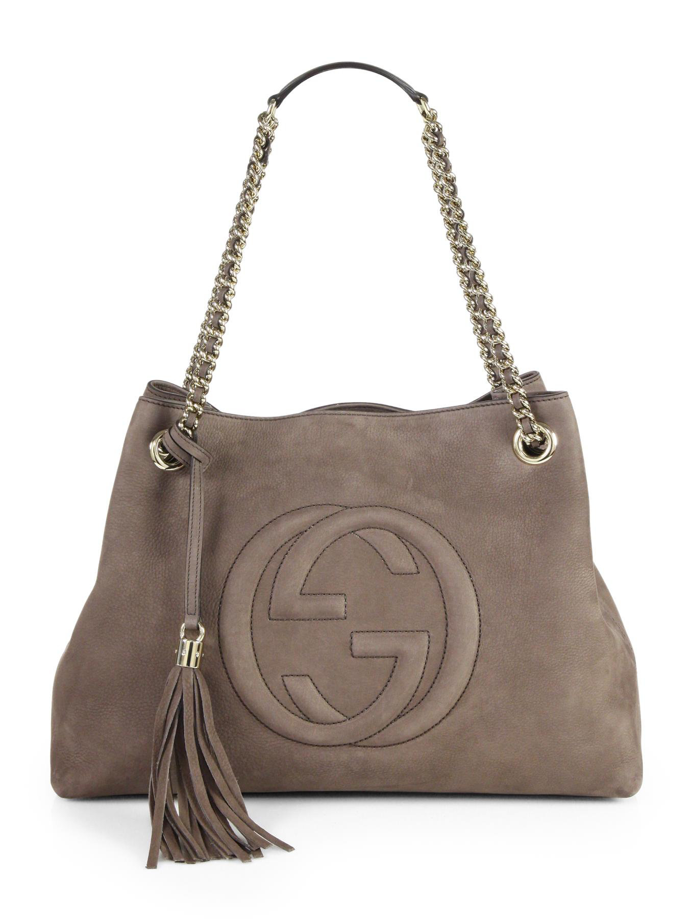 Gucci Soho Suede Shoulder Bag in Grey (Gray) - Lyst
