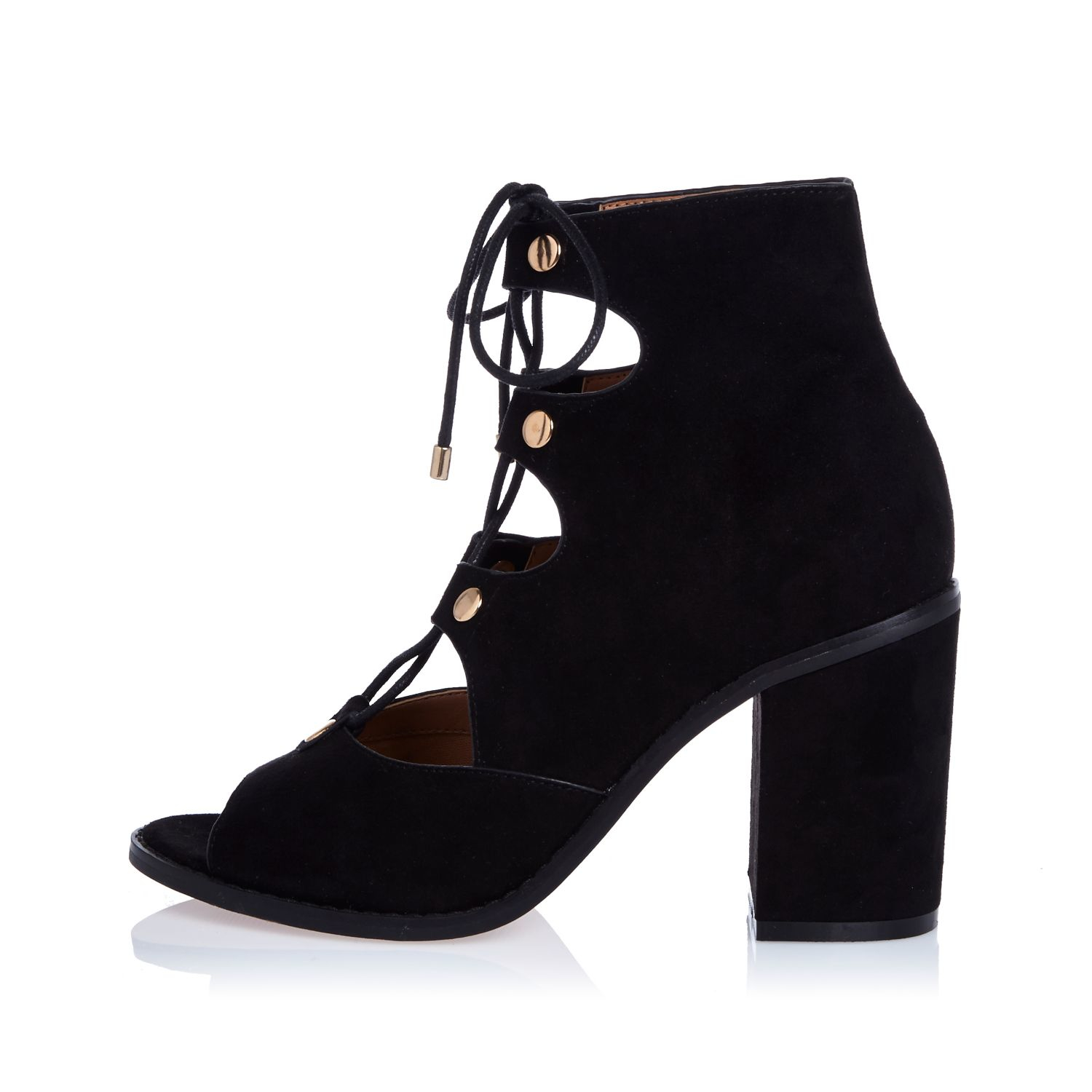 ghillie lace up block heels