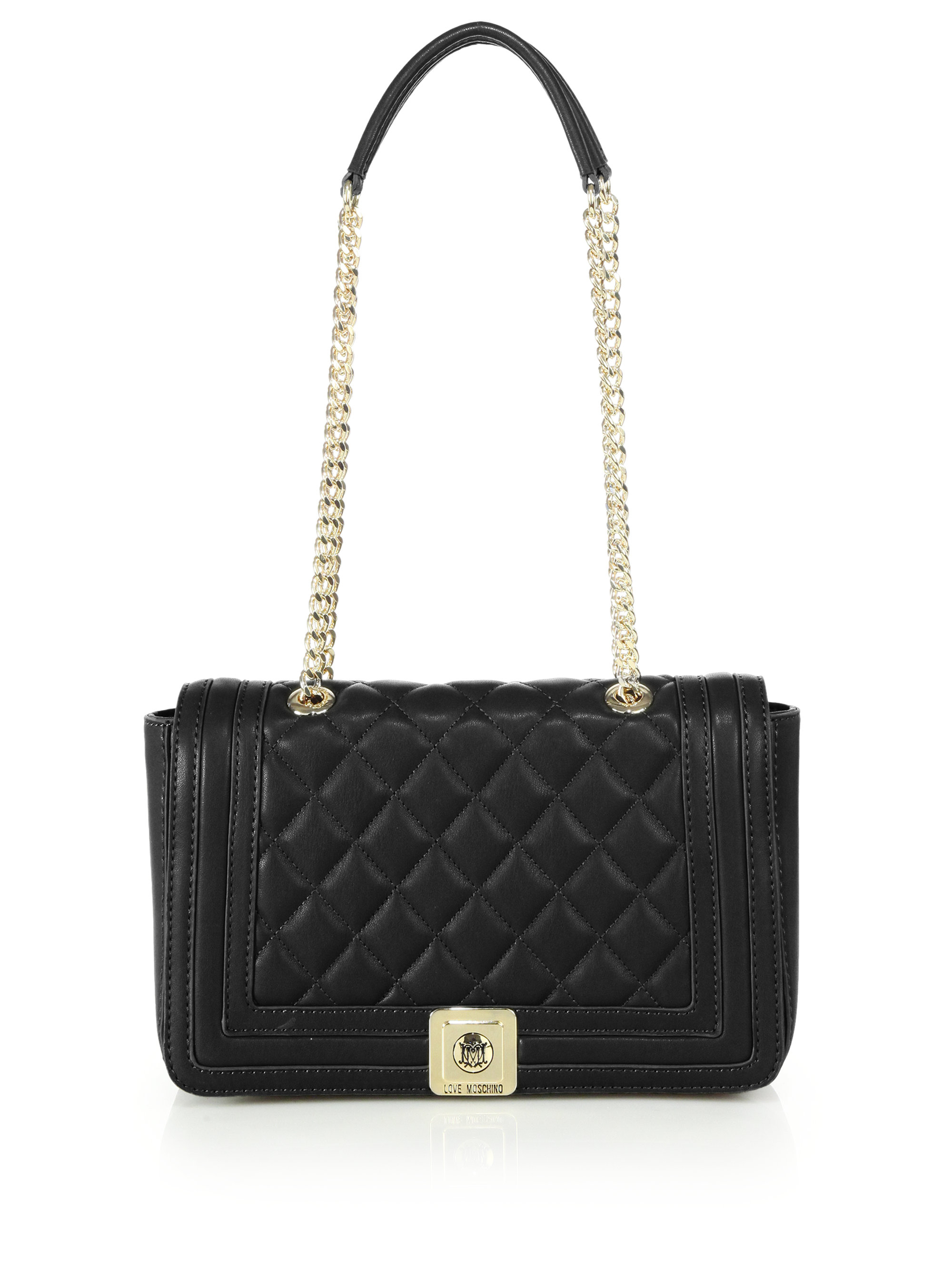 Lyst - Love Moschino Quilted Faux Leather Shoulder Bag in Black
