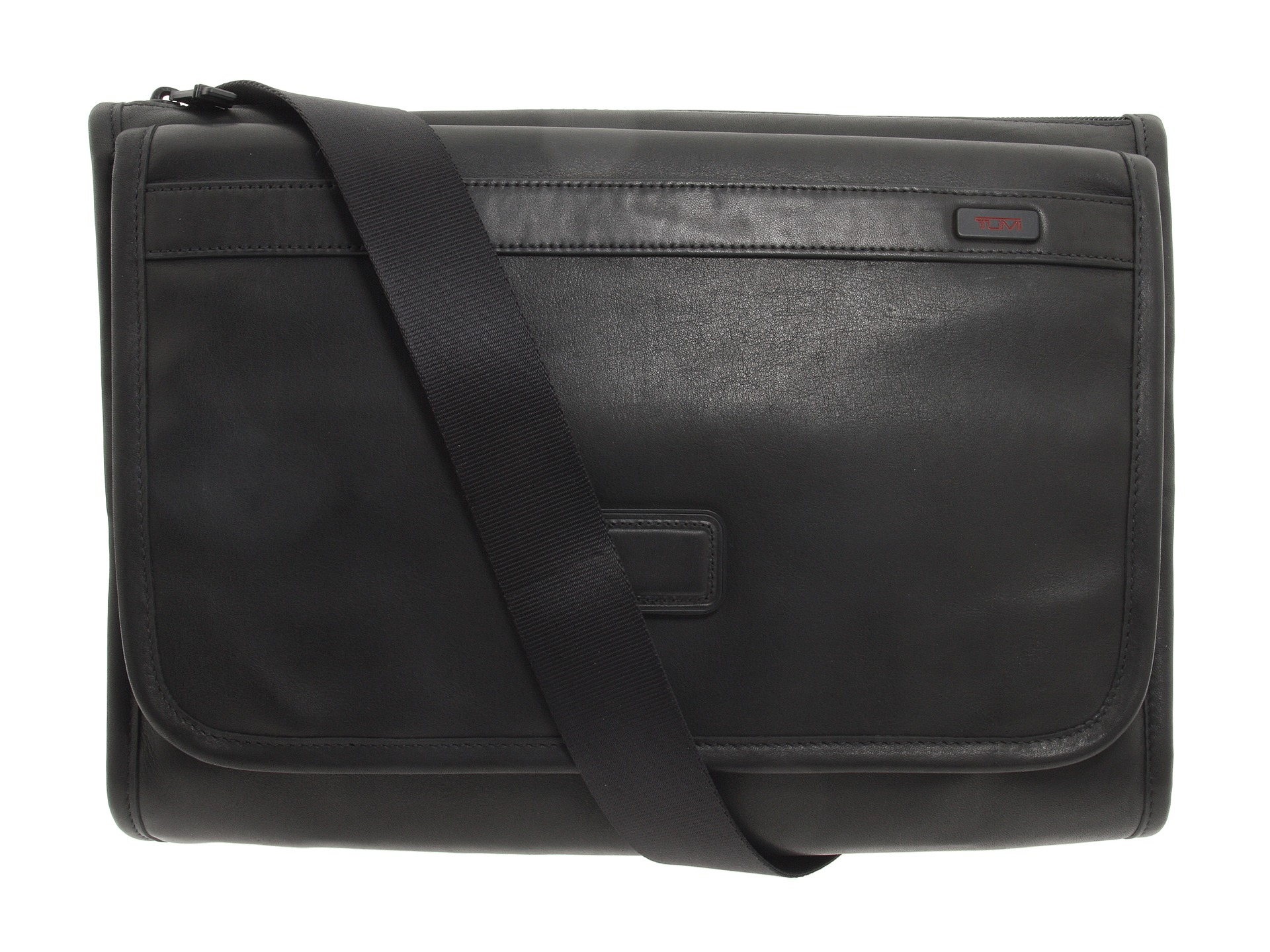 Tumi Alpha Leather Flap Zip Cross Body in Black Lyst