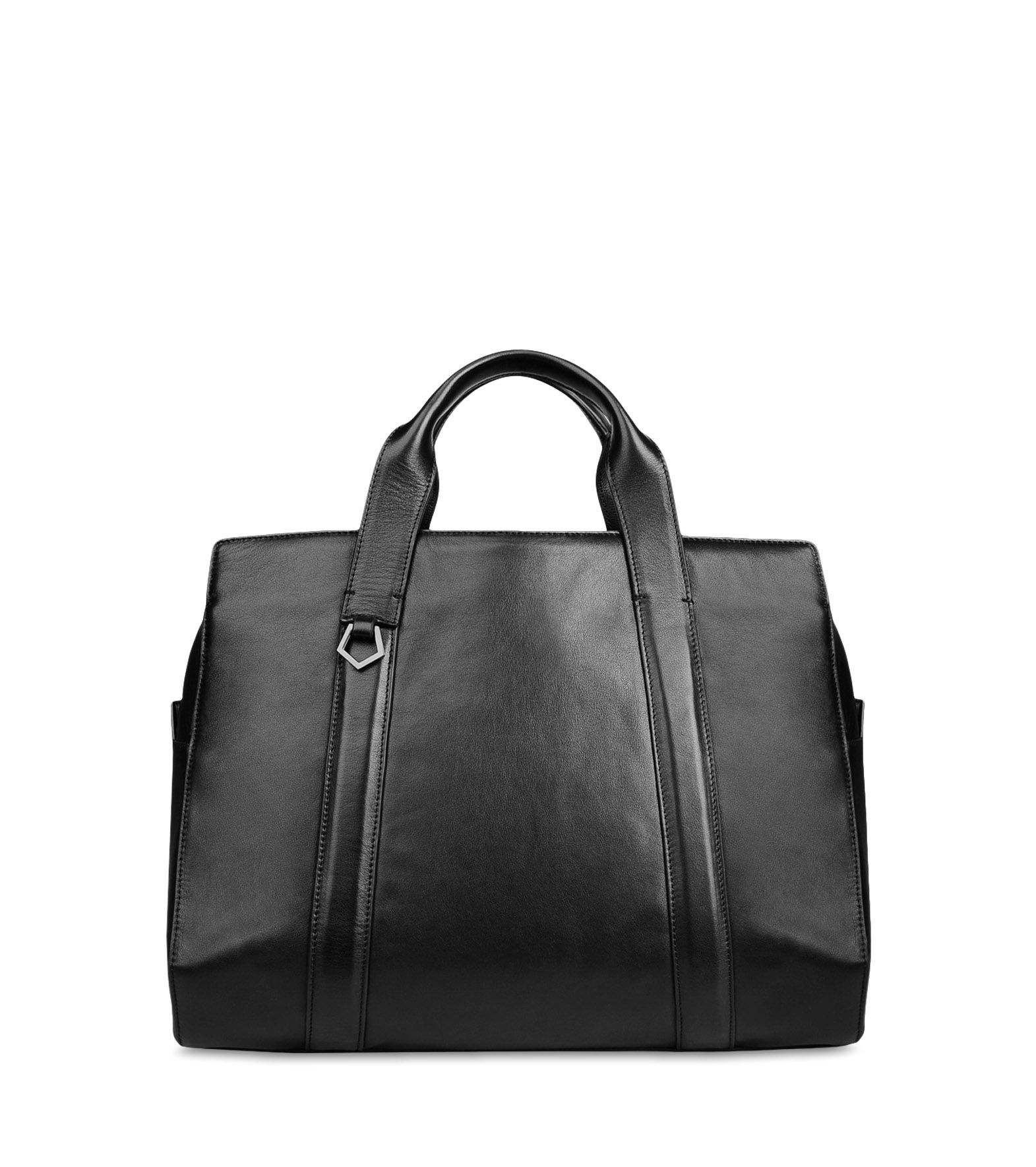 Ermenegildo zegna Smooth Leather Business Bag in Black for Men | Lyst
