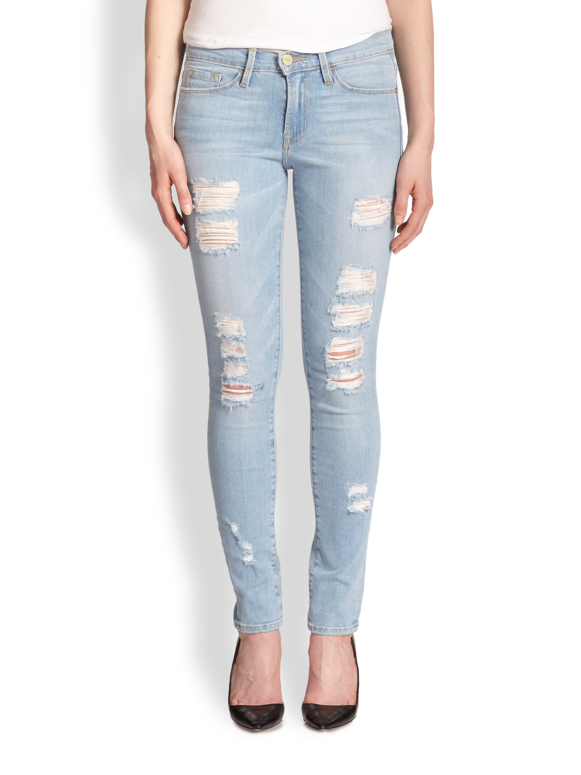 frame distressed jeans