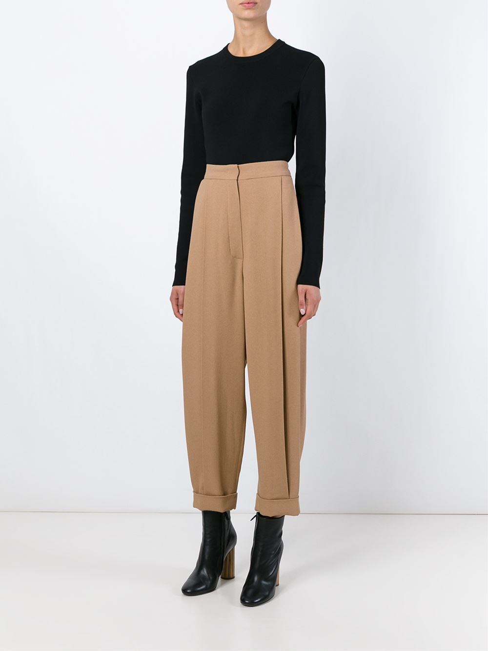 brown high waisted pants