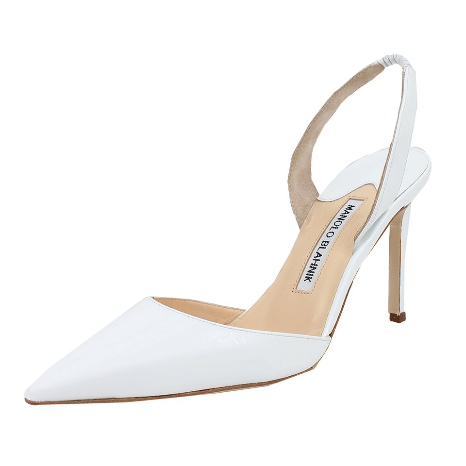 white satin slingback