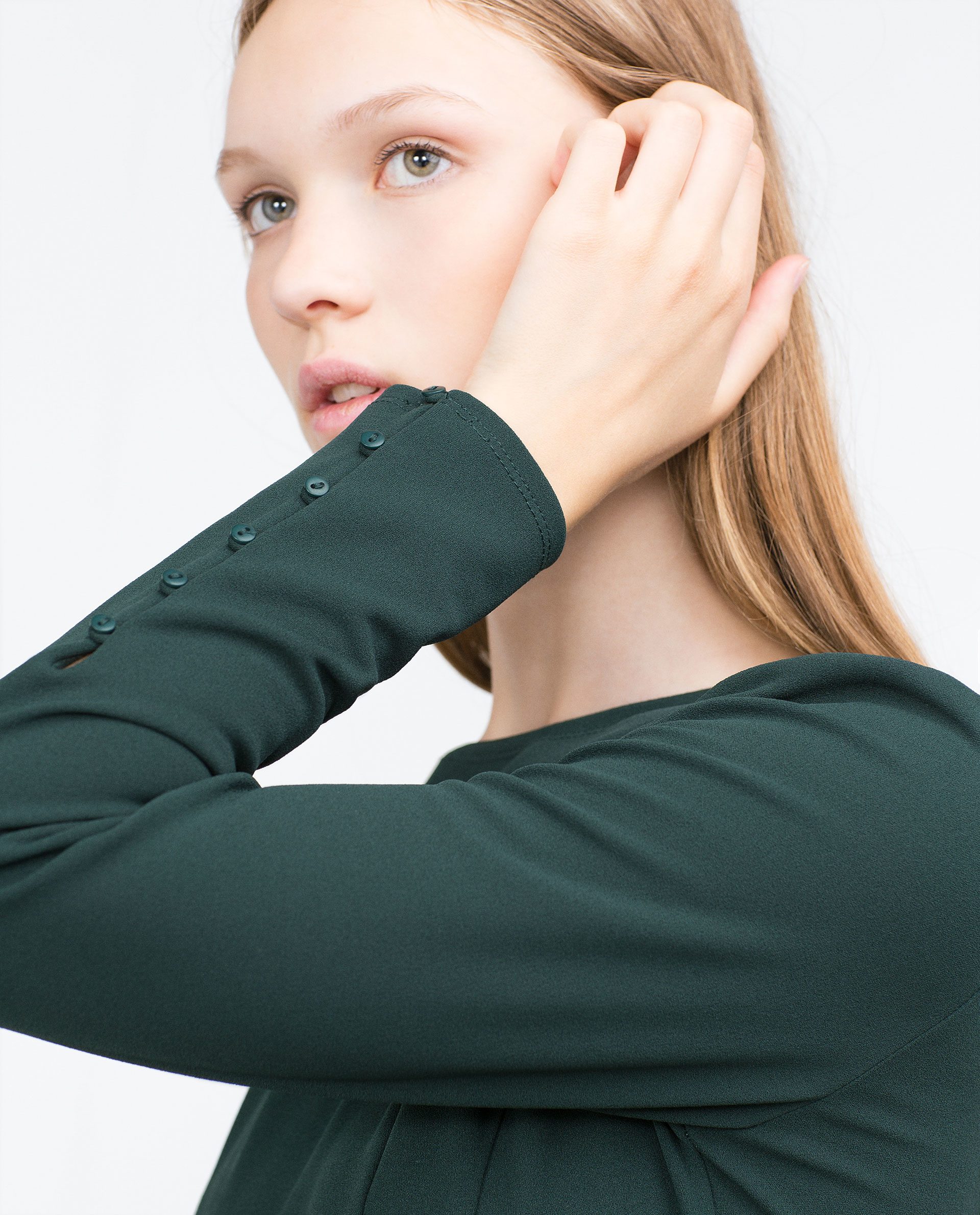 Zara Cuffed Dress in Green Lyst