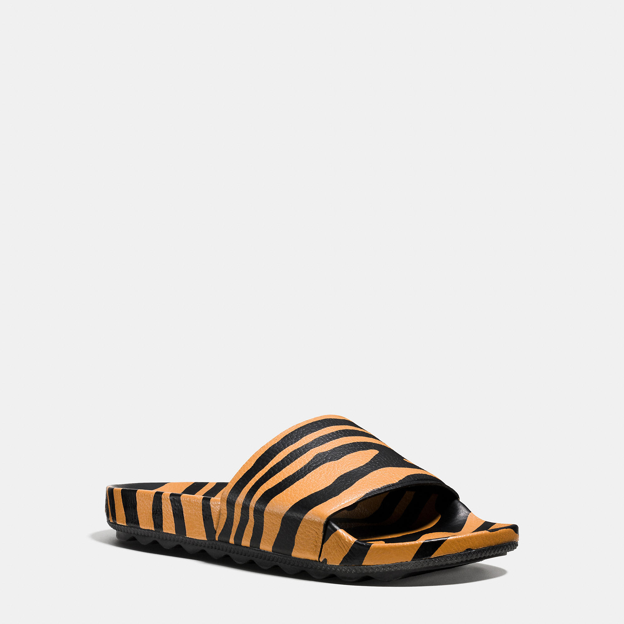 coach leather slides