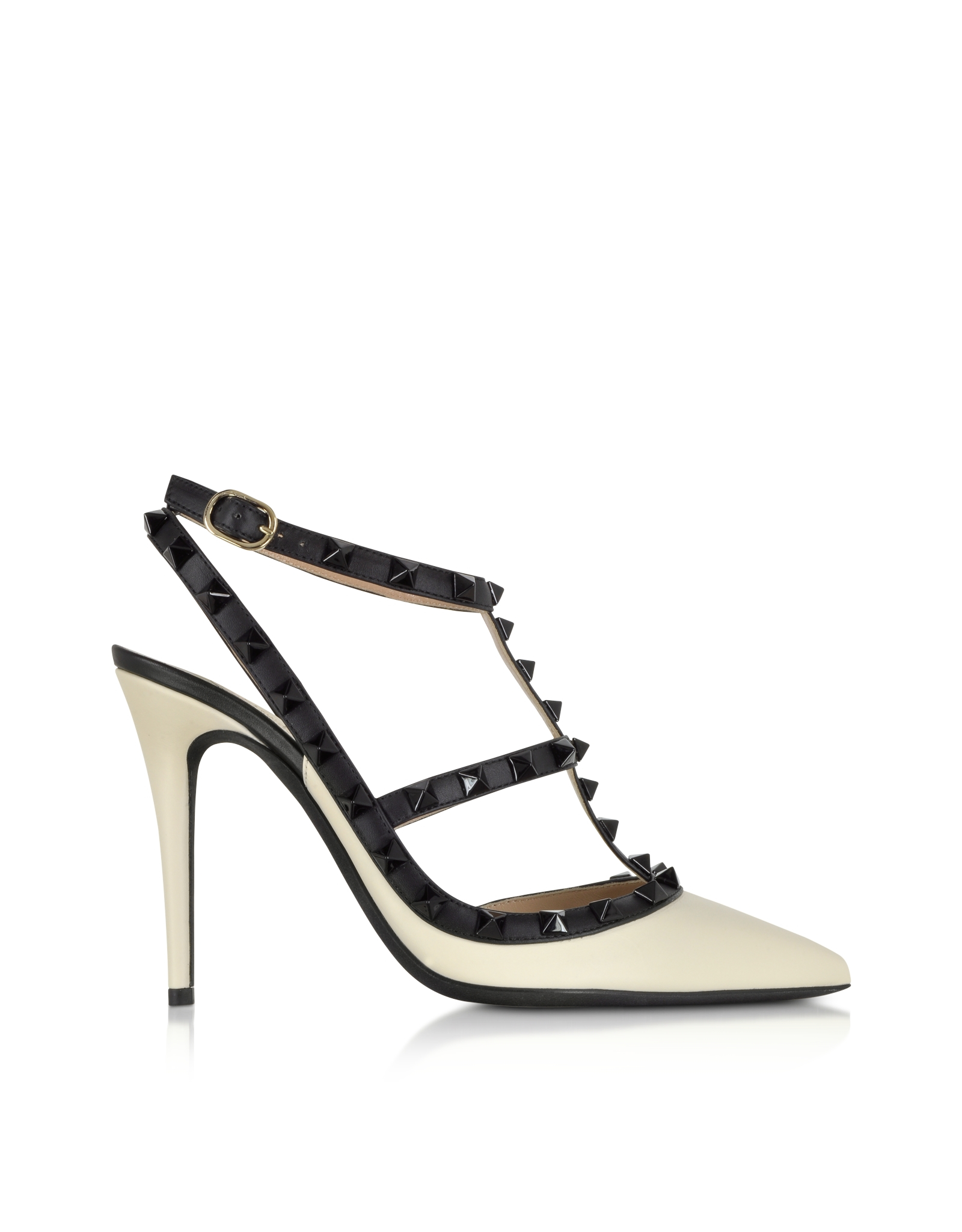 valentino black and white rockstud shoes