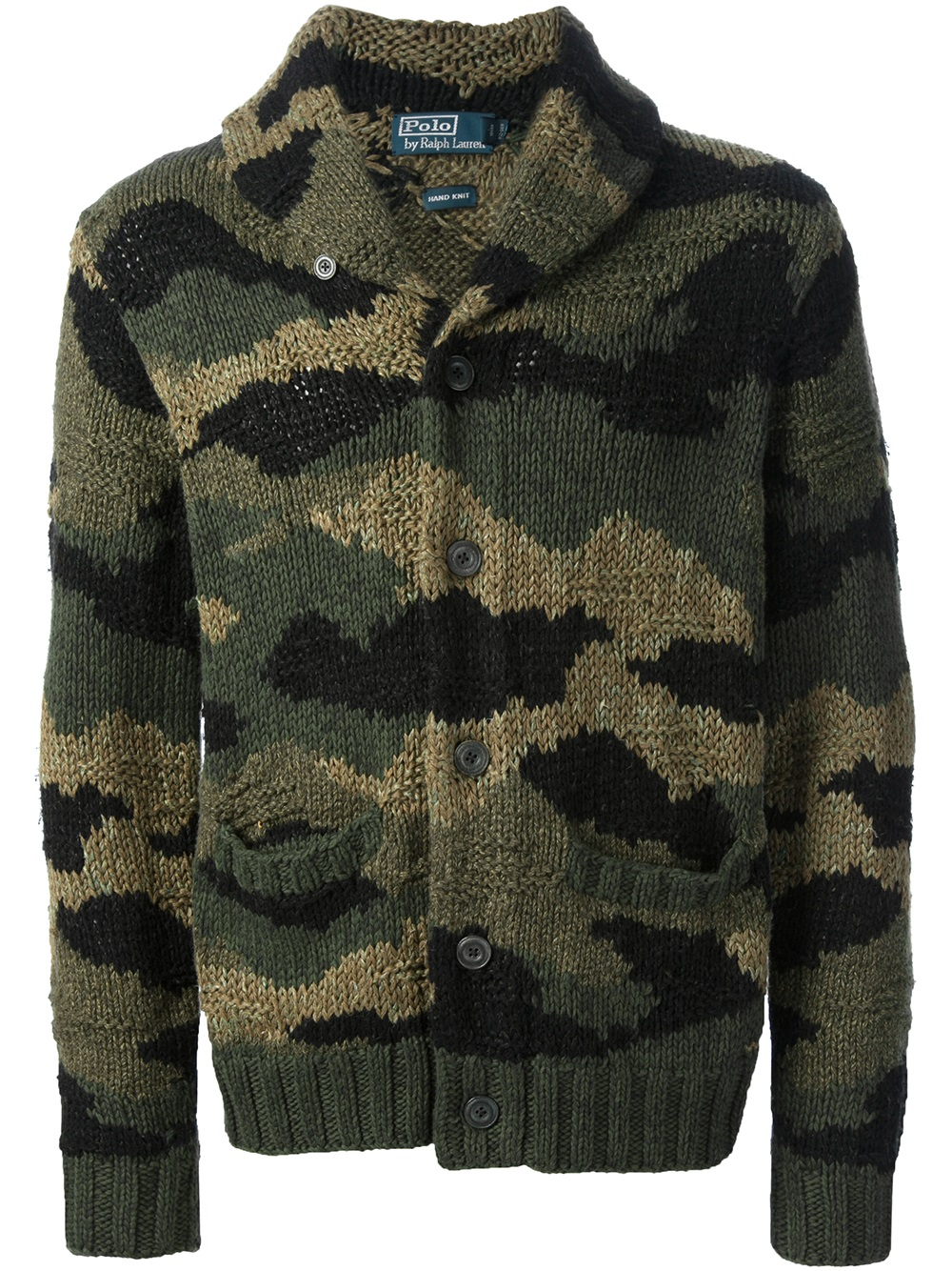 Polo Ralph Lauren Camouflage Knit Cardigan in Green for Men - Lyst