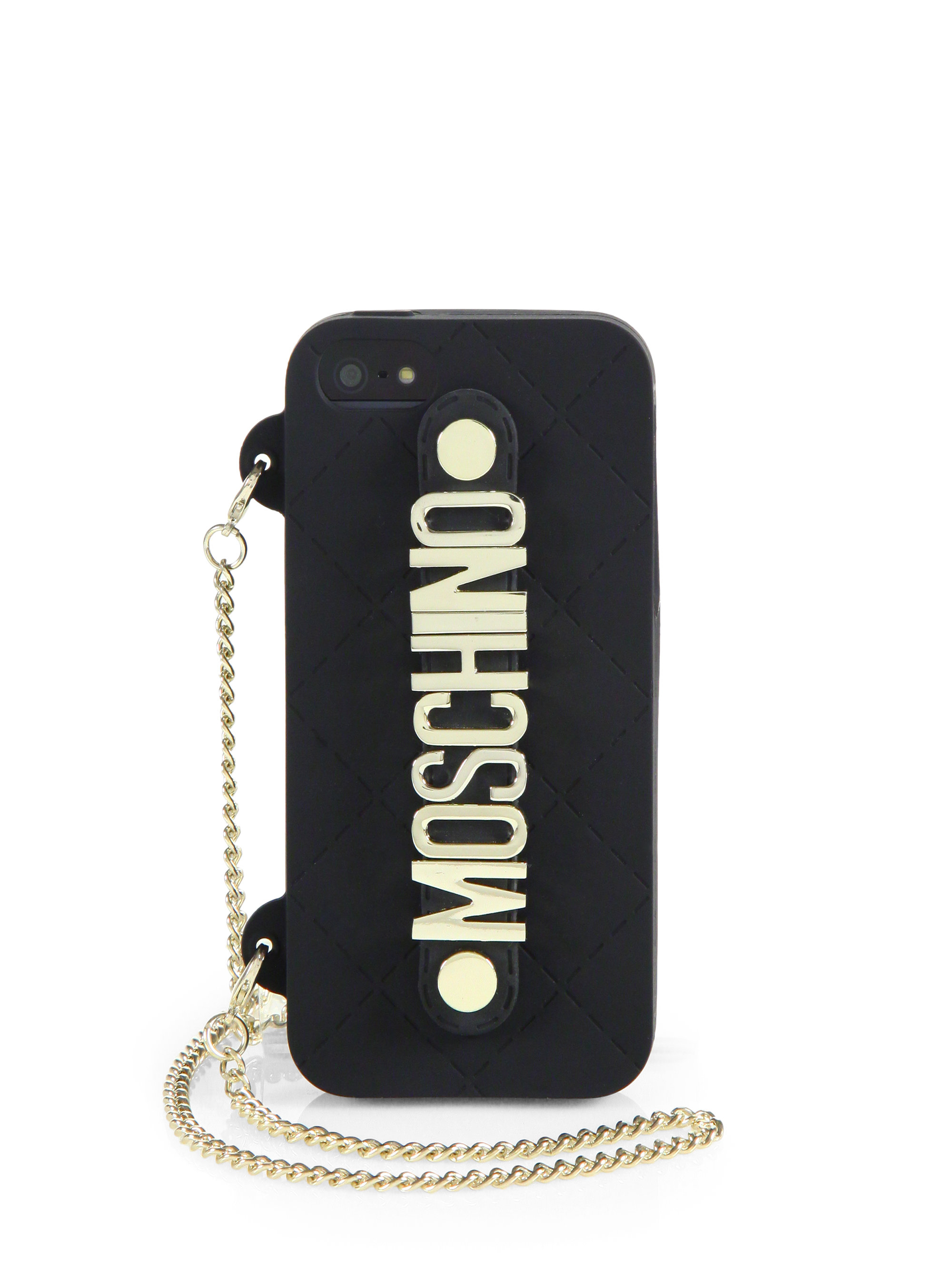 Moschino Chain Strap Logo Iphone 55s Case In Black Lyst