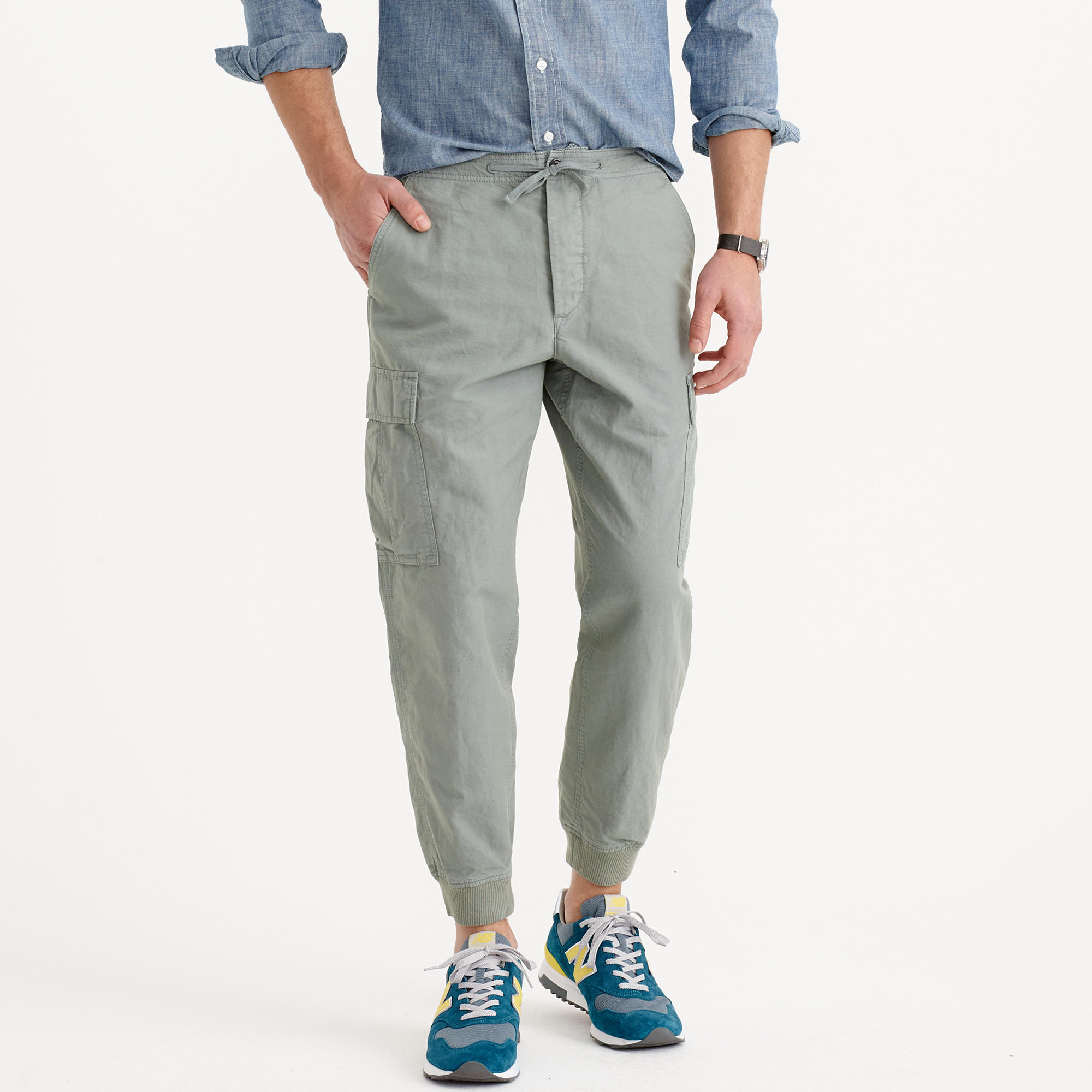 J.Crew Cargo Jogger Pant In Cotton-linen in Green for Men | Lyst