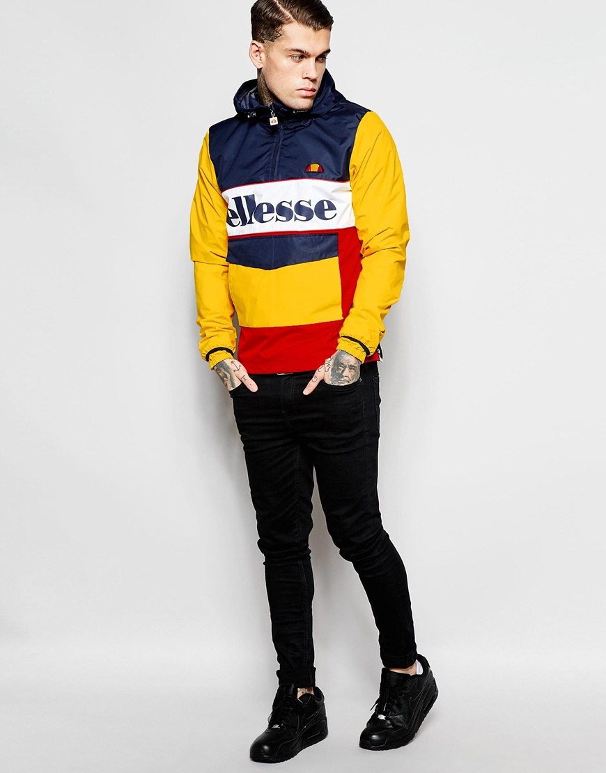 Ellesse Overhead Jacket With Large Logo in Blue for Men Lyst