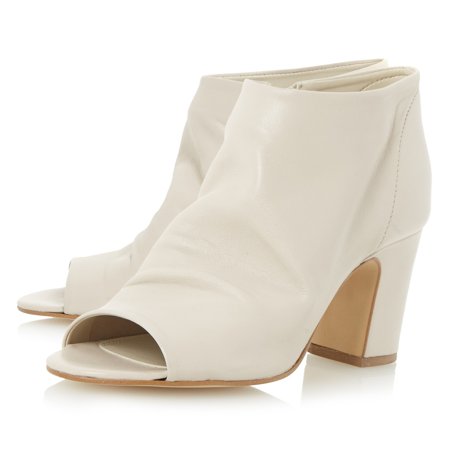 peep toe block heel boots