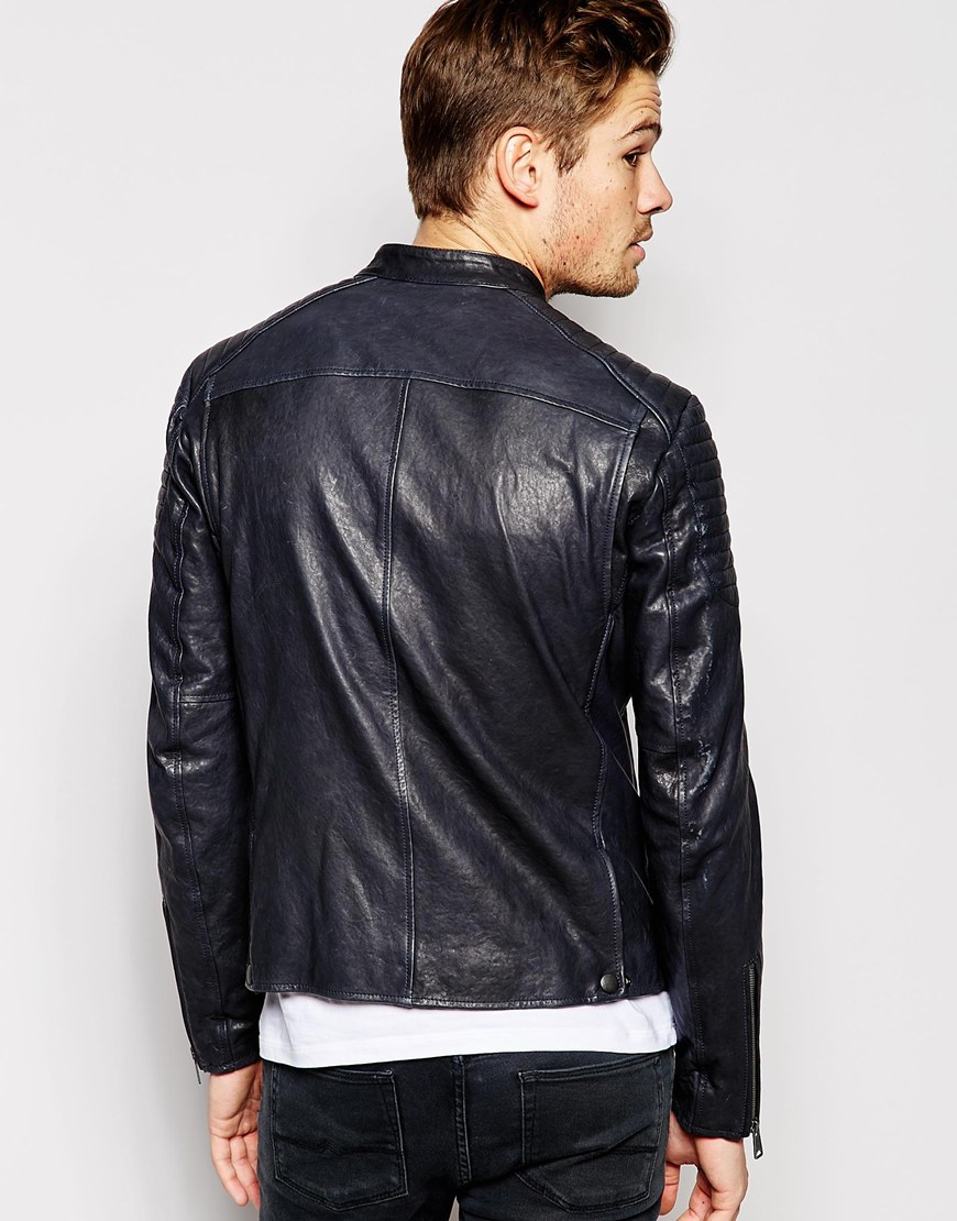 Replay Blue Issue Leather Jacket
