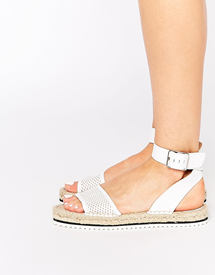 flat espadrille sandals with ankle strap