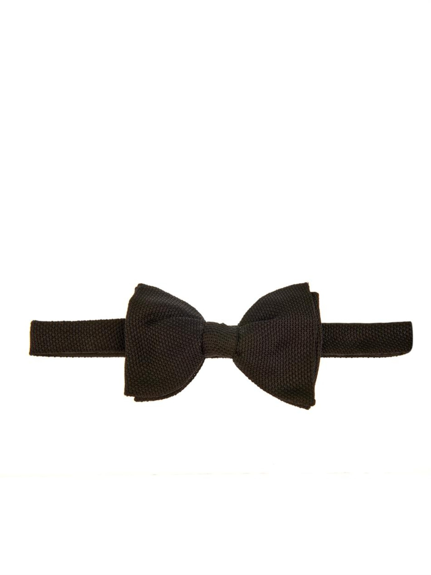 Lanvin Silk Geometric-embroidered Bow-tie in Black for Men Mens Accessories Ties 