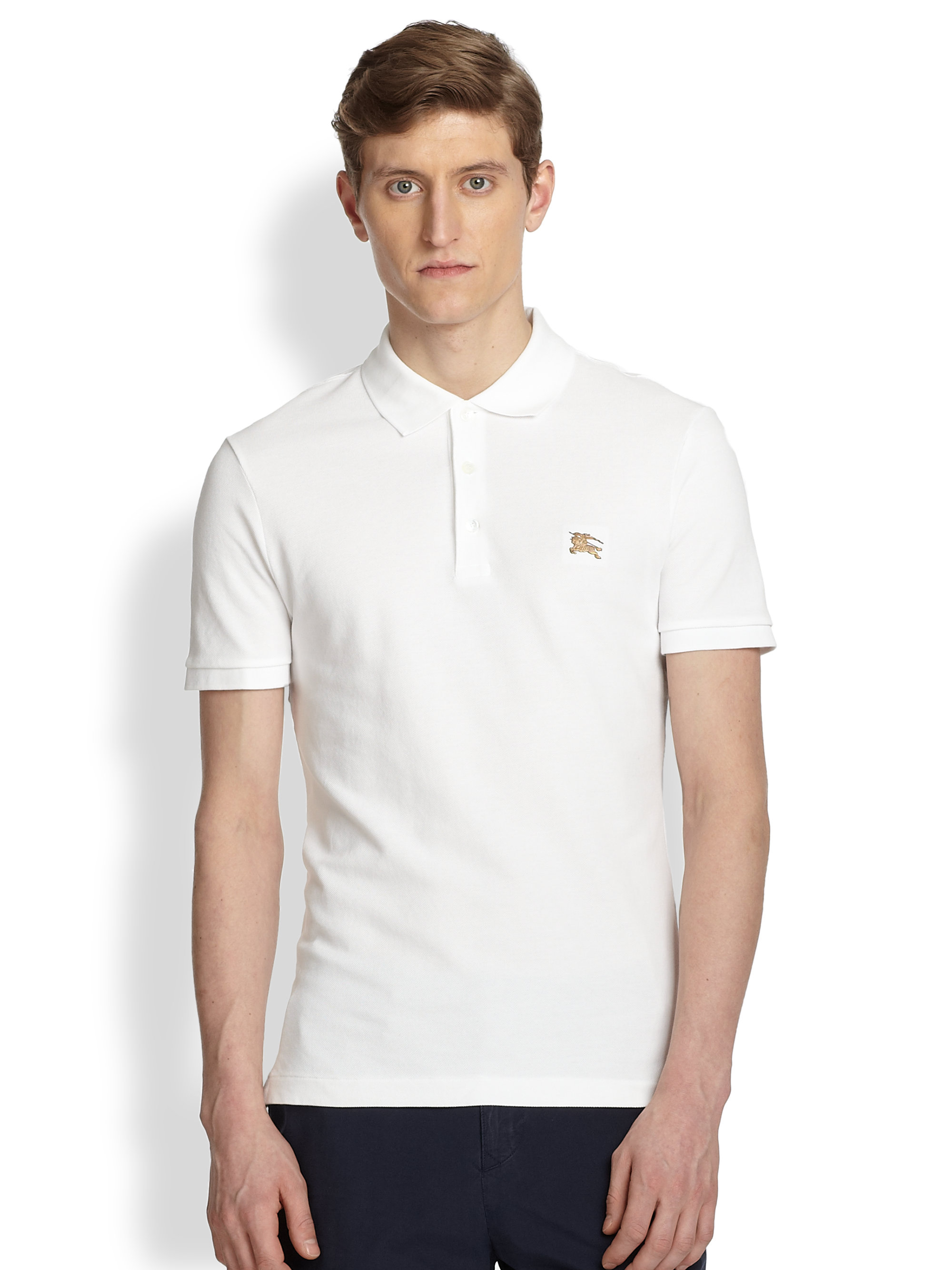 burberry white polo