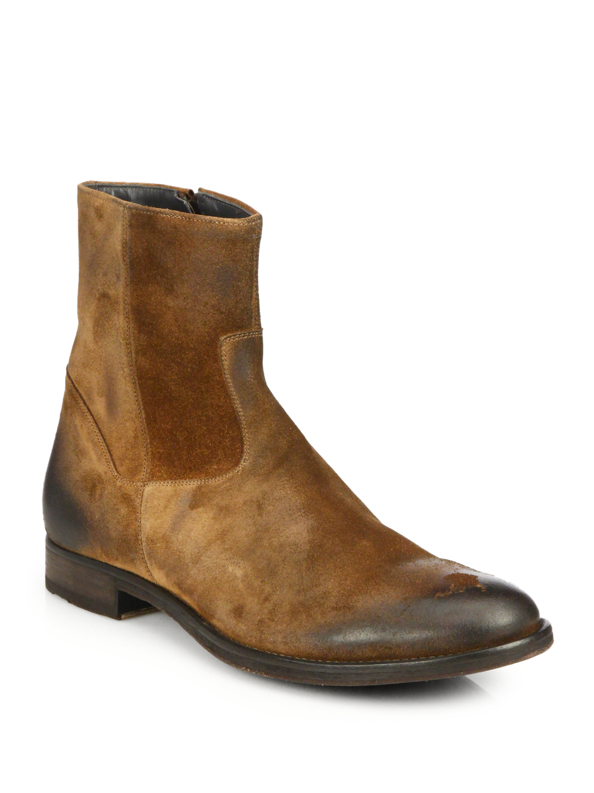 Lyst - To Boot Greyson Suede Zip-Up Boots in Brown for Men