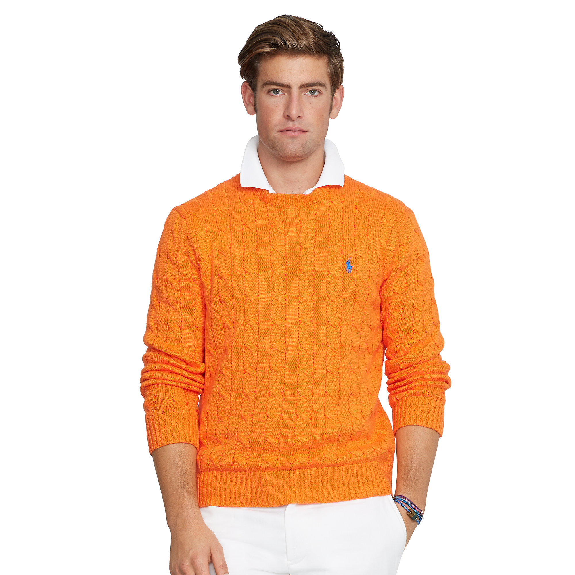 orange polo sweater