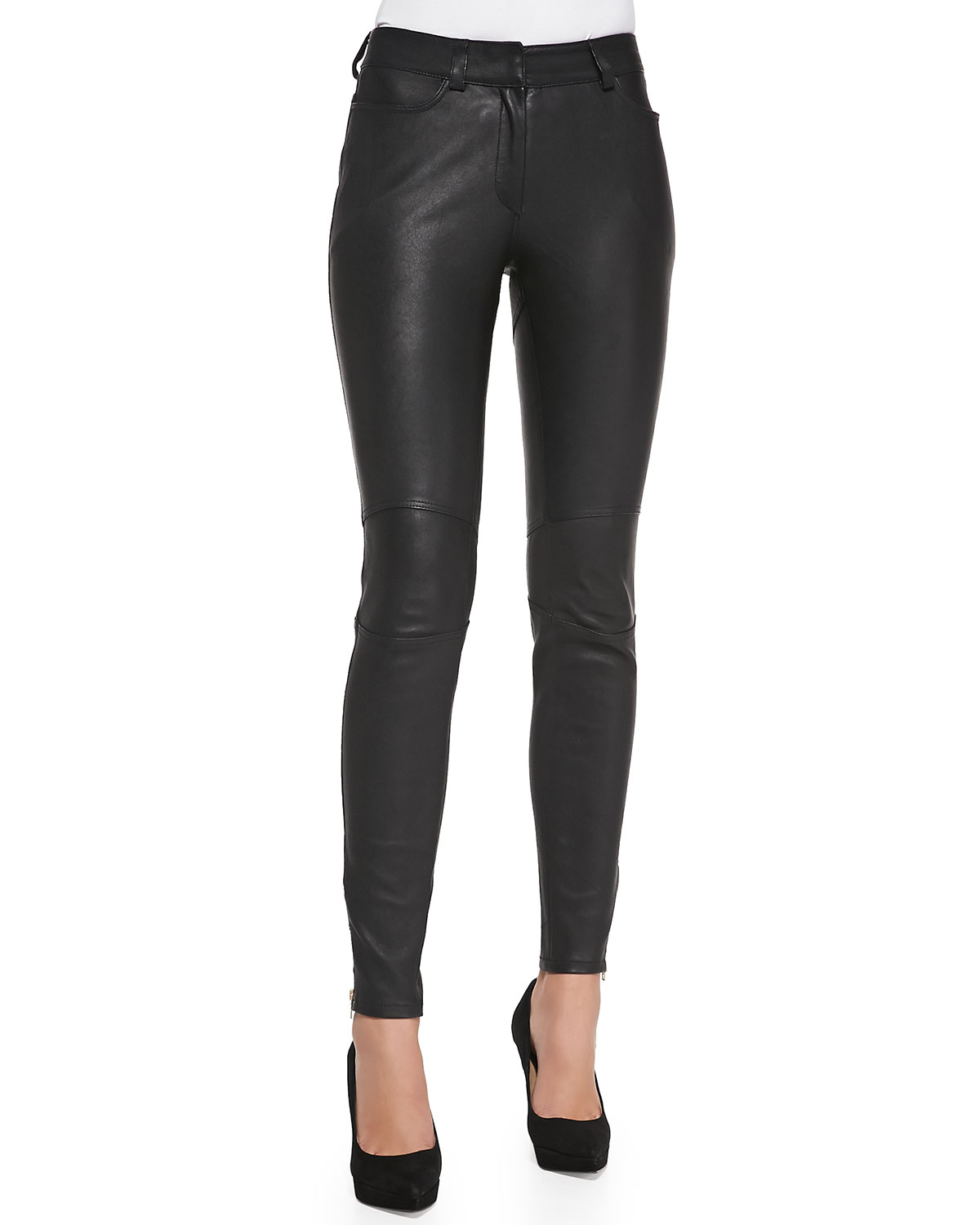 M missoni Leather Pants With Zipper Cuffs in Black Lyst
