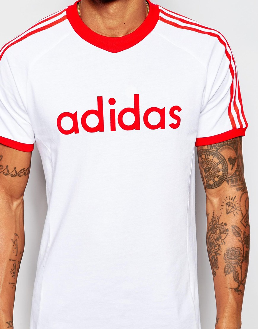 adidas Originals Beckenbauer T-shirt Ab7763 in White (Red) for Men | Lyst