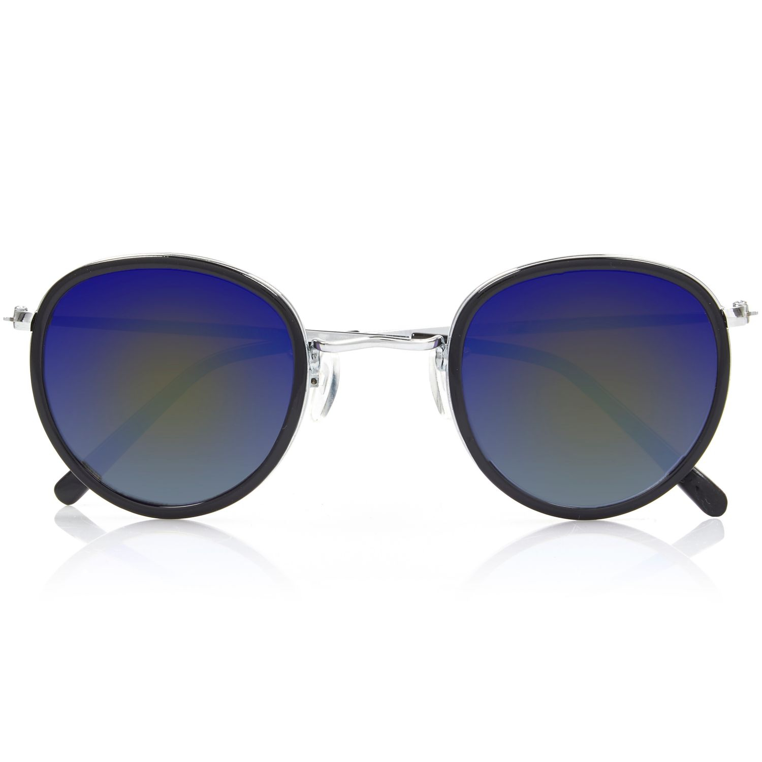 River Island Blue Round Tinted Lens Sunglasses in Blue for Men Lyst