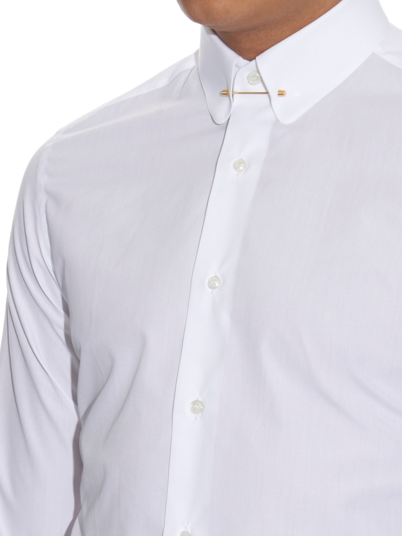 Brioni Pincollar Slimfit Cotton Shirt in White for Men Lyst