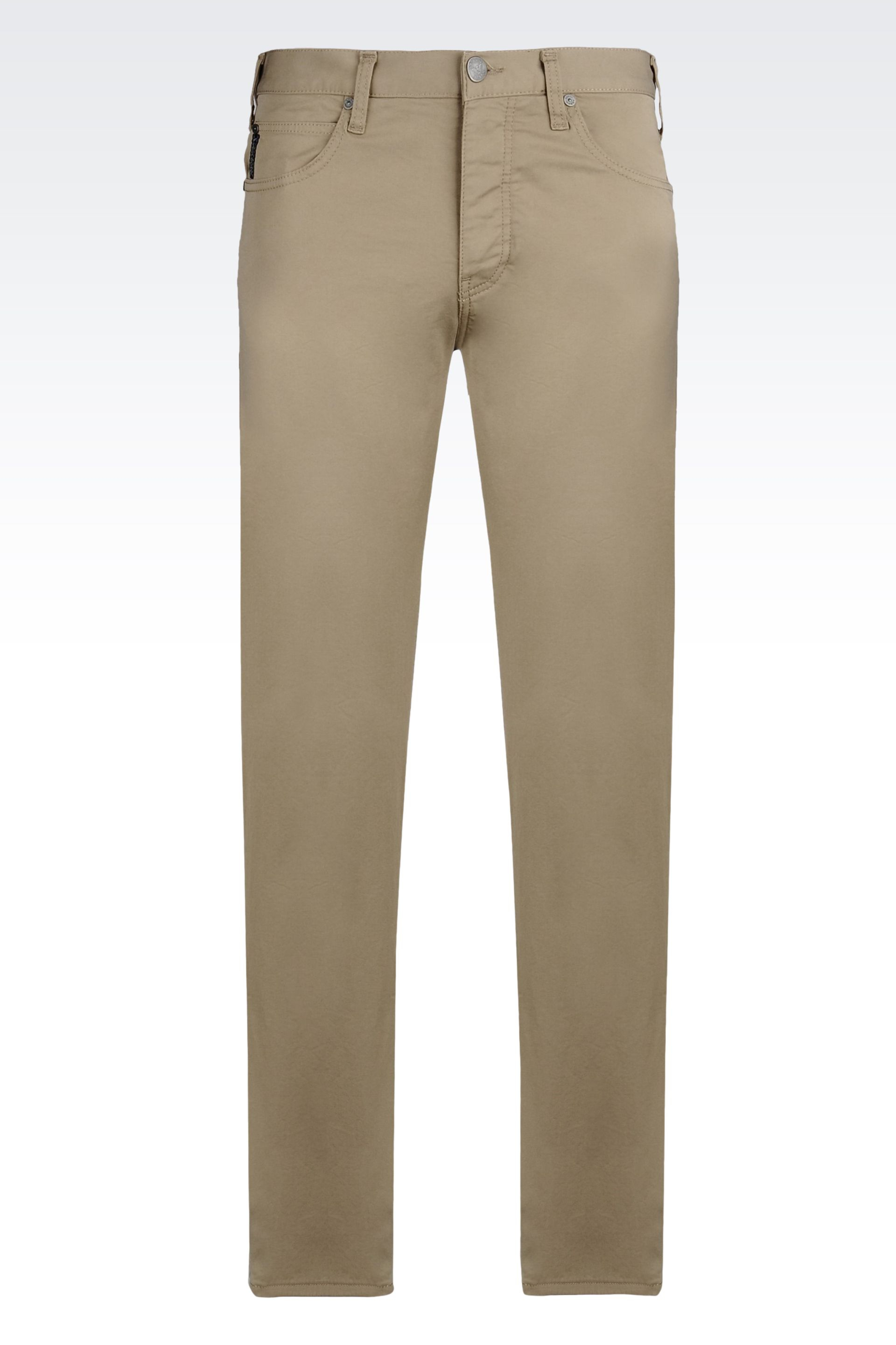 Armani Jeans 5-Pocket Trousers In Stretch Gabardine in Khaki (Natural) for  Men - Lyst